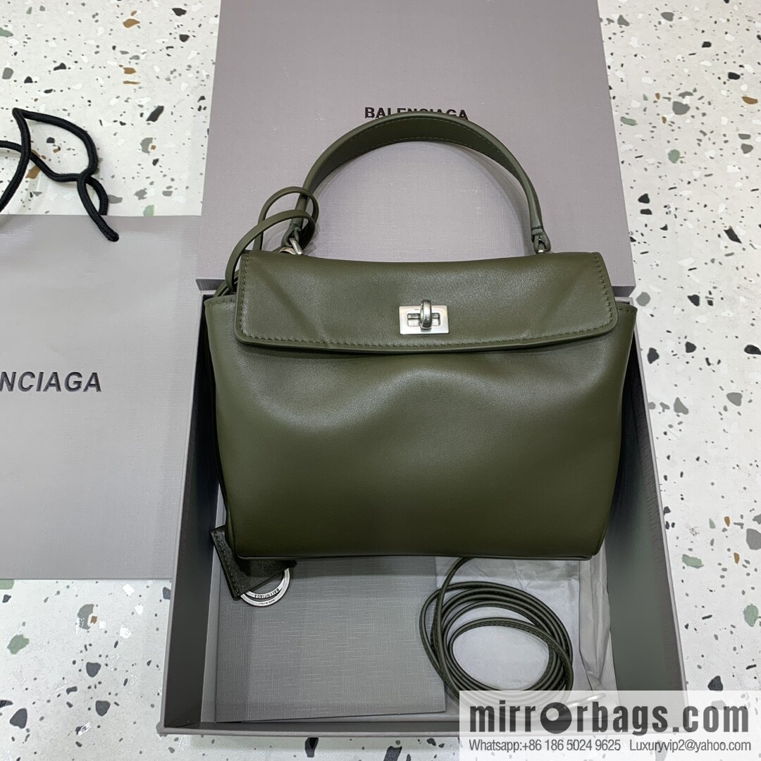 🖤[Small green silver buckle 】 𝐁𝐀𝐋𝐄𝐍𝐂𝐈𝐀𝐆𝐀 𝐑𝐎𝐃𝐄𝐎 𝐁𝐀𝐆 series handbag model number: 78972