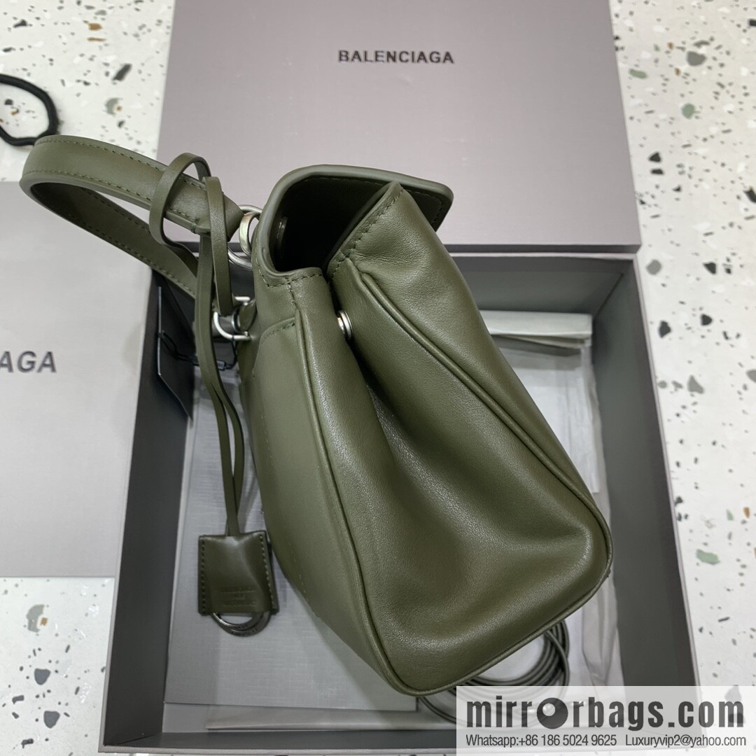 🖤[Small green silver buckle 】 𝐁𝐀𝐋𝐄𝐍𝐂𝐈𝐀𝐆𝐀 𝐑𝐎𝐃𝐄𝐎 𝐁𝐀𝐆 series handbag model number: 78972