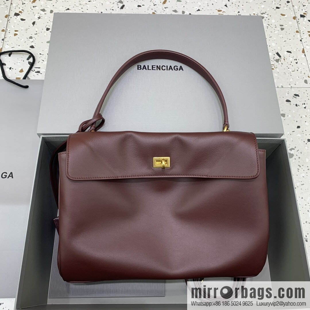 [Large jujube gold buckle 】 𝐁𝐀𝐋𝐄𝐍𝐂𝐈𝐀𝐆𝐀 𝐑𝐎𝐃𝐄𝐎 𝐁𝐀𝐆 series handbag model number: 78972
