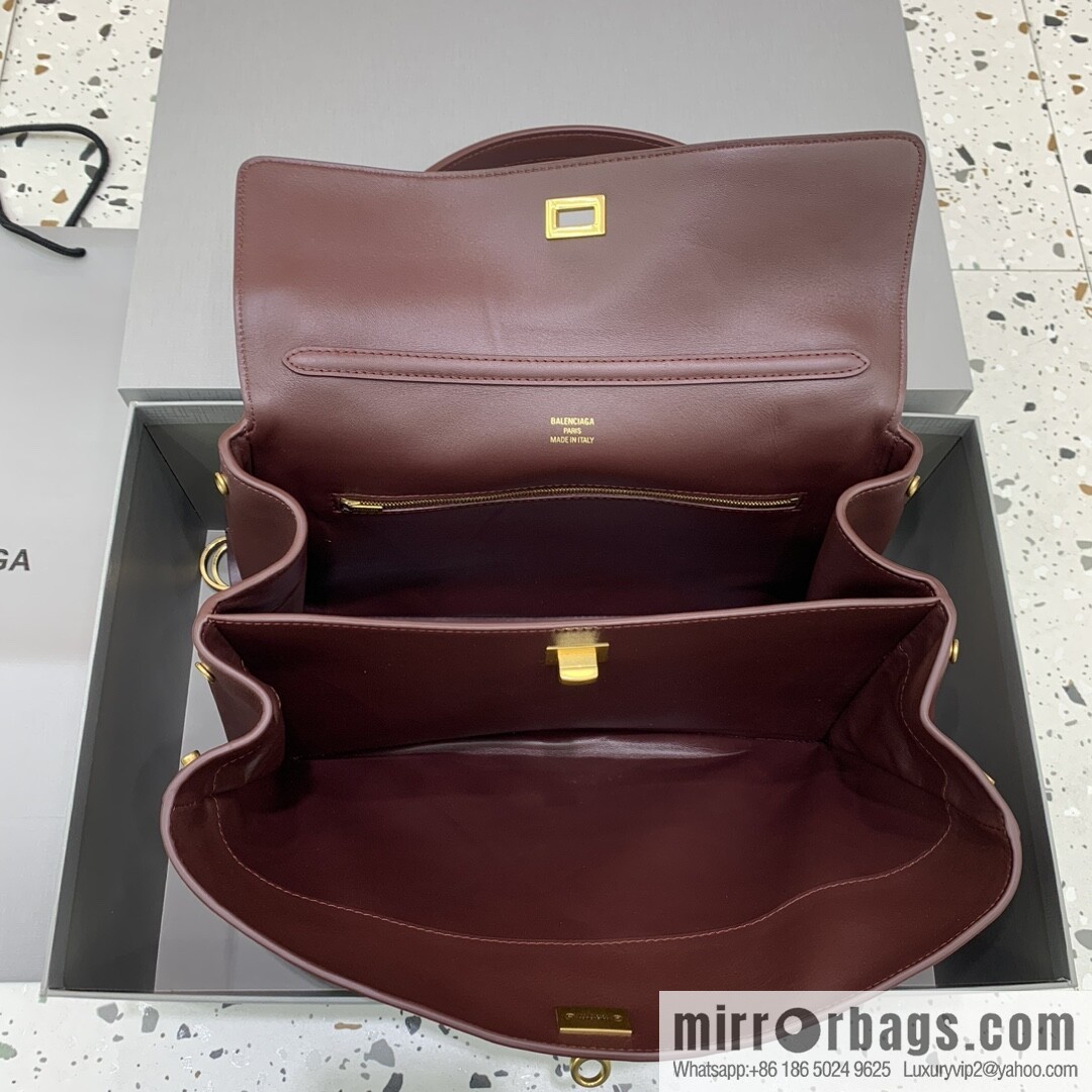 [Large jujube gold buckle 】 𝐁𝐀𝐋𝐄𝐍𝐂𝐈𝐀𝐆𝐀 𝐑𝐎𝐃𝐄𝐎 𝐁𝐀𝐆 series handbag model number: 78972