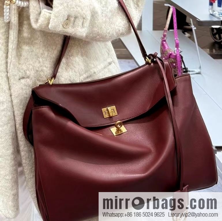 [Large jujube gold buckle 】 𝐁𝐀𝐋𝐄𝐍𝐂𝐈𝐀𝐆𝐀 𝐑𝐎𝐃𝐄𝐎 𝐁𝐀𝐆 series handbag model number: 78972