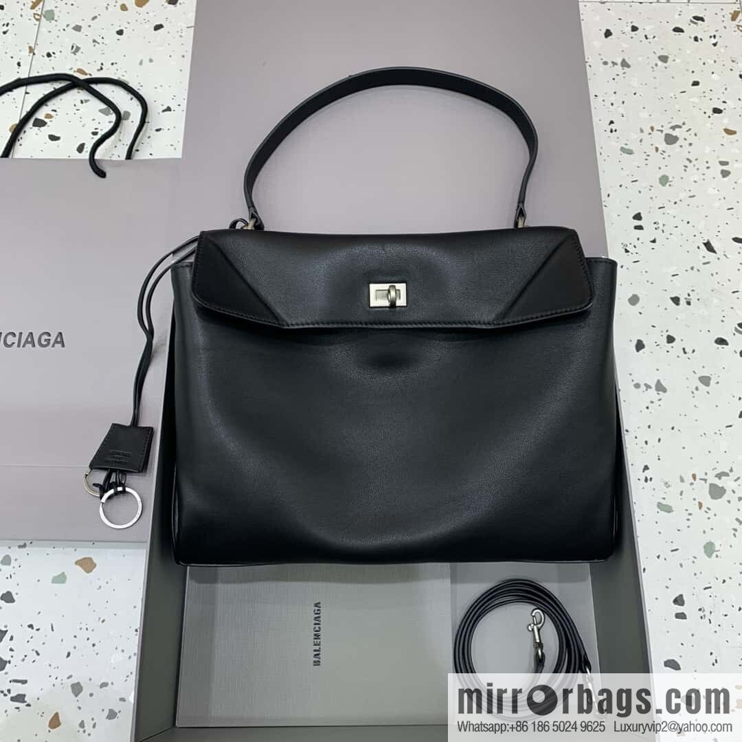 [Medium black silver buckle 】 𝐁𝐀𝐋𝐄𝐍𝐂𝐈𝐀𝐆𝐀 𝐑𝐎𝐃𝐄𝐎 𝐁𝐀𝐆 series handbag model number: 78972