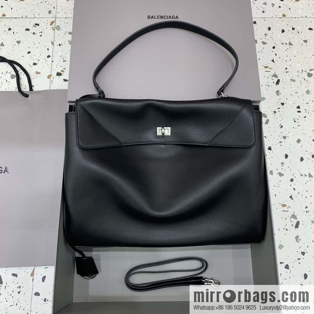 [Large black silver buckle 】 𝐁𝐀𝐋𝐄𝐍𝐂𝐈𝐀𝐆𝐀 𝐑𝐎𝐃𝐄𝐎 𝐁𝐀𝐆 series handbag model number: 78972