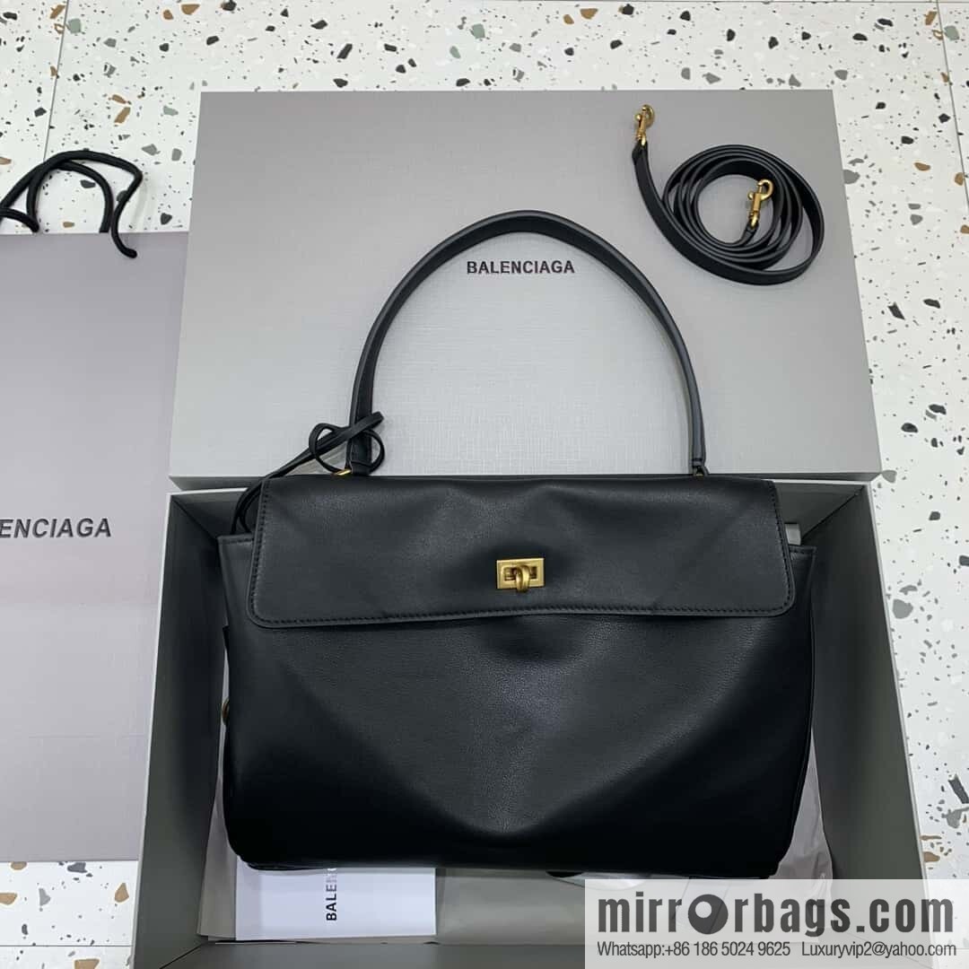[Medium black gold buckle 】 𝐁𝐀𝐋𝐄𝐍𝐂𝐈𝐀𝐆𝐀 𝐑𝐎𝐃𝐄𝐎 𝐁𝐀𝐆 series handbag model number: 78972
