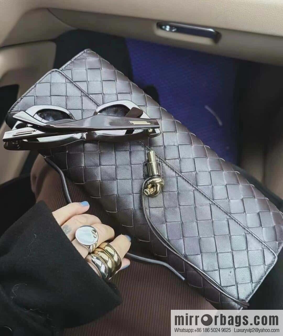 BV Andiamond Clutch 741511 Chocolate Brown