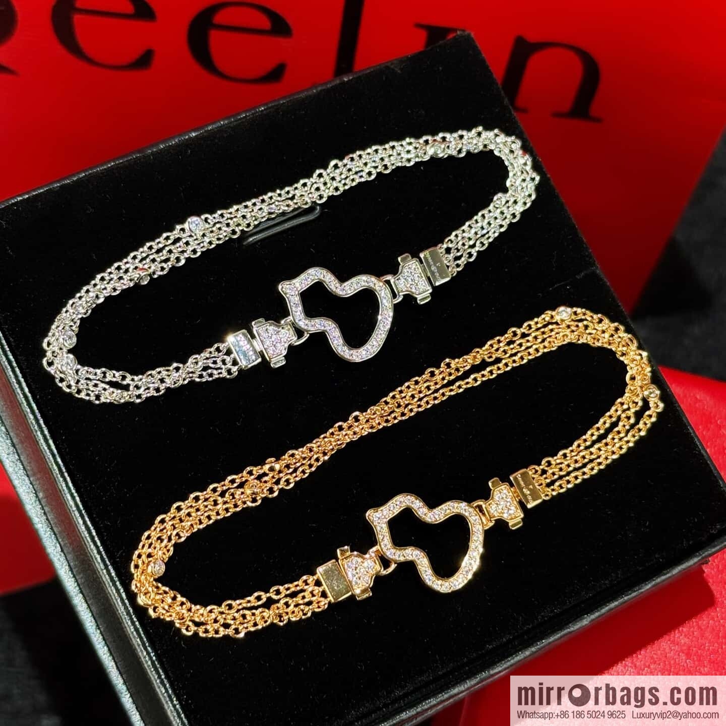 ❗️New ❗️ ☀️ Qeelin Petite Wulu Hollow Gourd Three-layer Bracelet ☀️