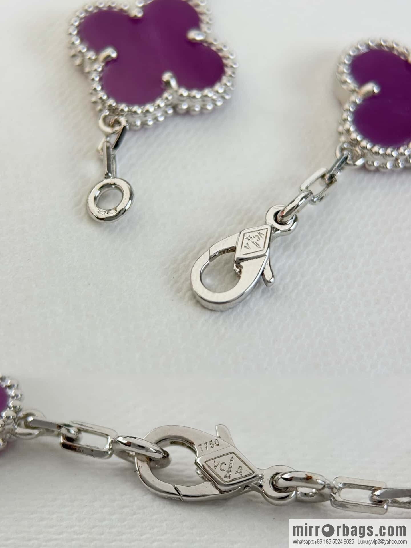 ❗️New ❗️ ☀️ Van Cleef & Arpels Violet Laser Four Leaf Clover Five Flower Bracelet