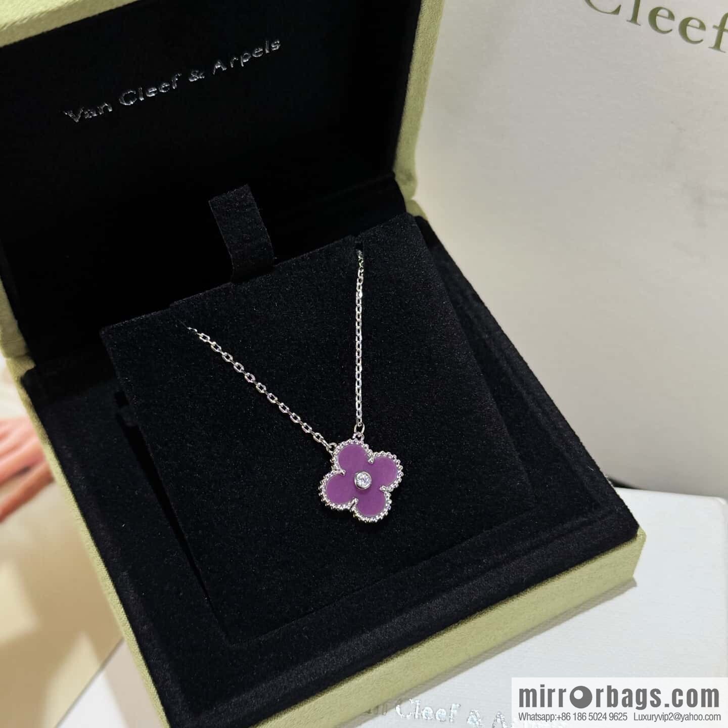 ❗️CNC Version ❗️ ☀️ Van Cleef & Arpels Violet Clover Necklace ☀