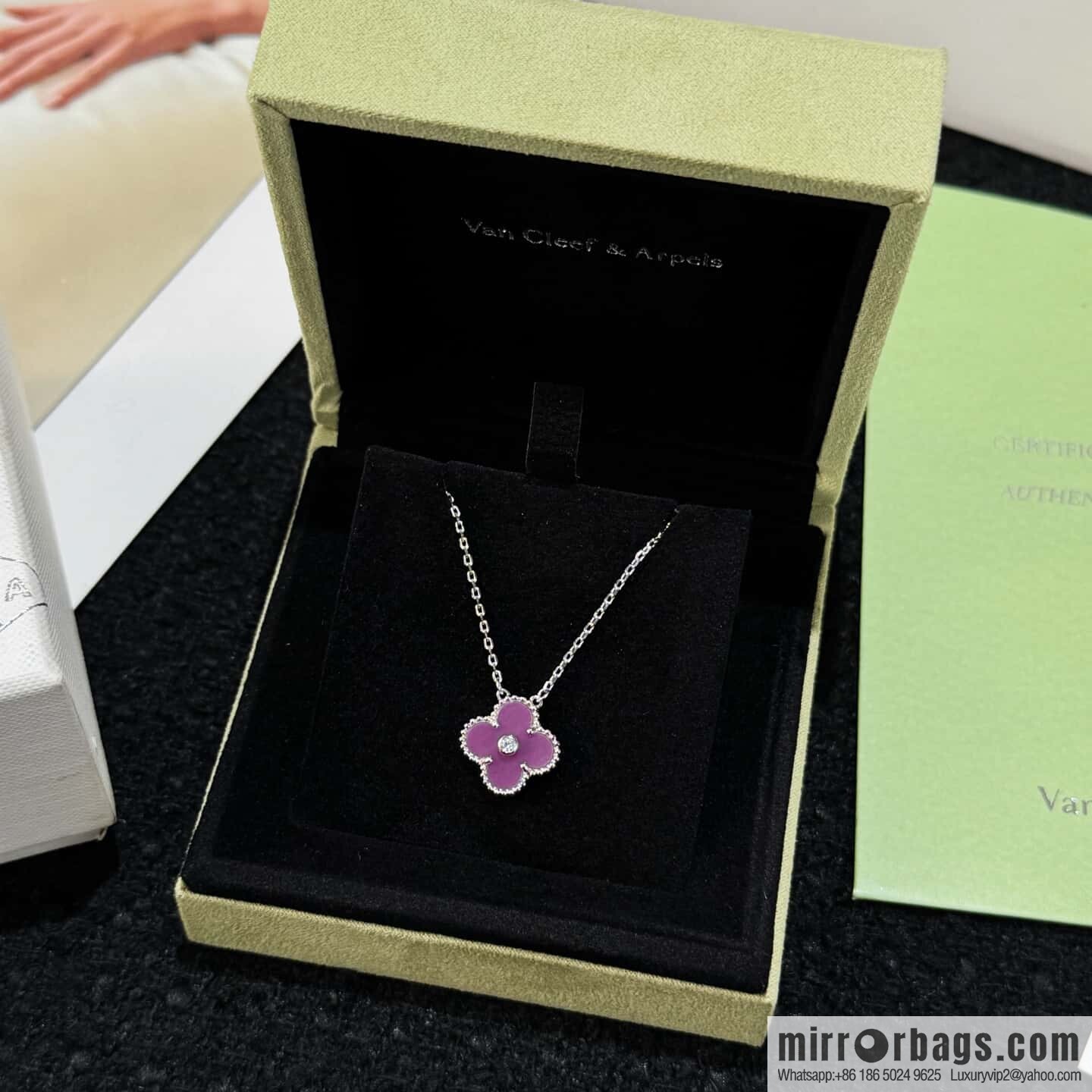 ❗️CNC Version ❗️ ☀️ Van Cleef & Arpels Violet Clover Necklace ☀