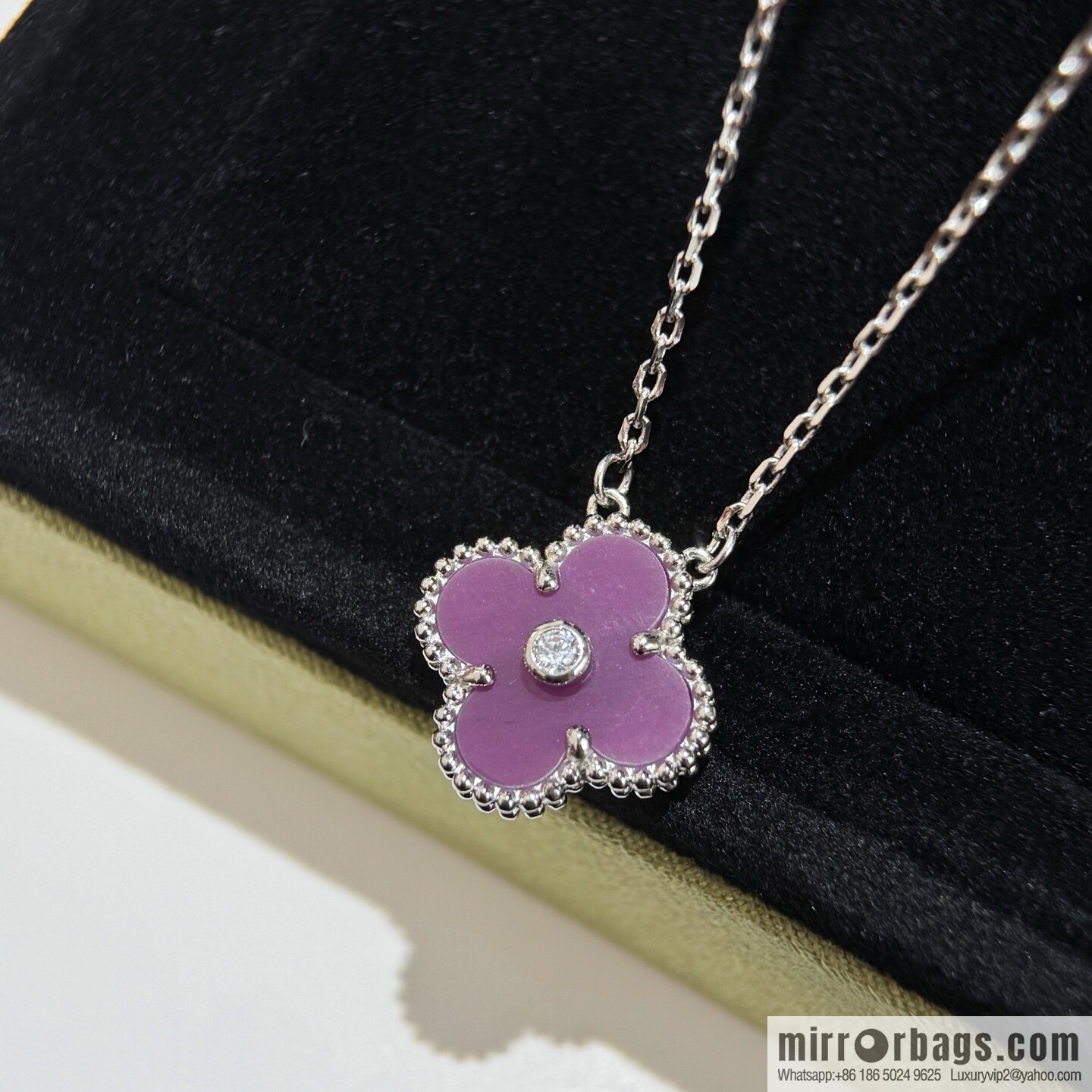 ❗️CNC Version ❗️ ☀️ Van Cleef & Arpels Violet Clover Necklace ☀