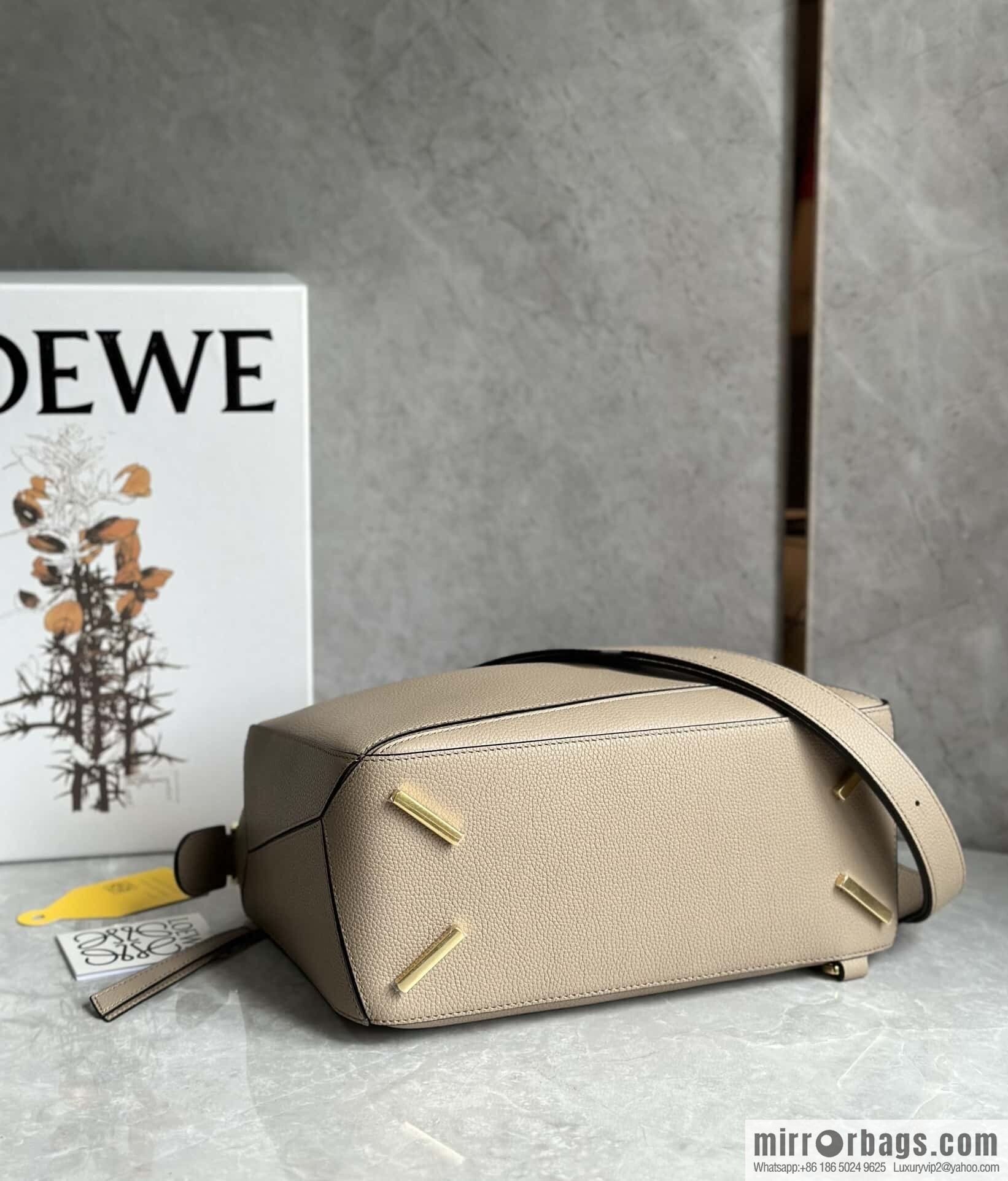 LOEWE Soft Grain Cow Leather Puzzle Handbag Model: A510P49X12 Sand Color