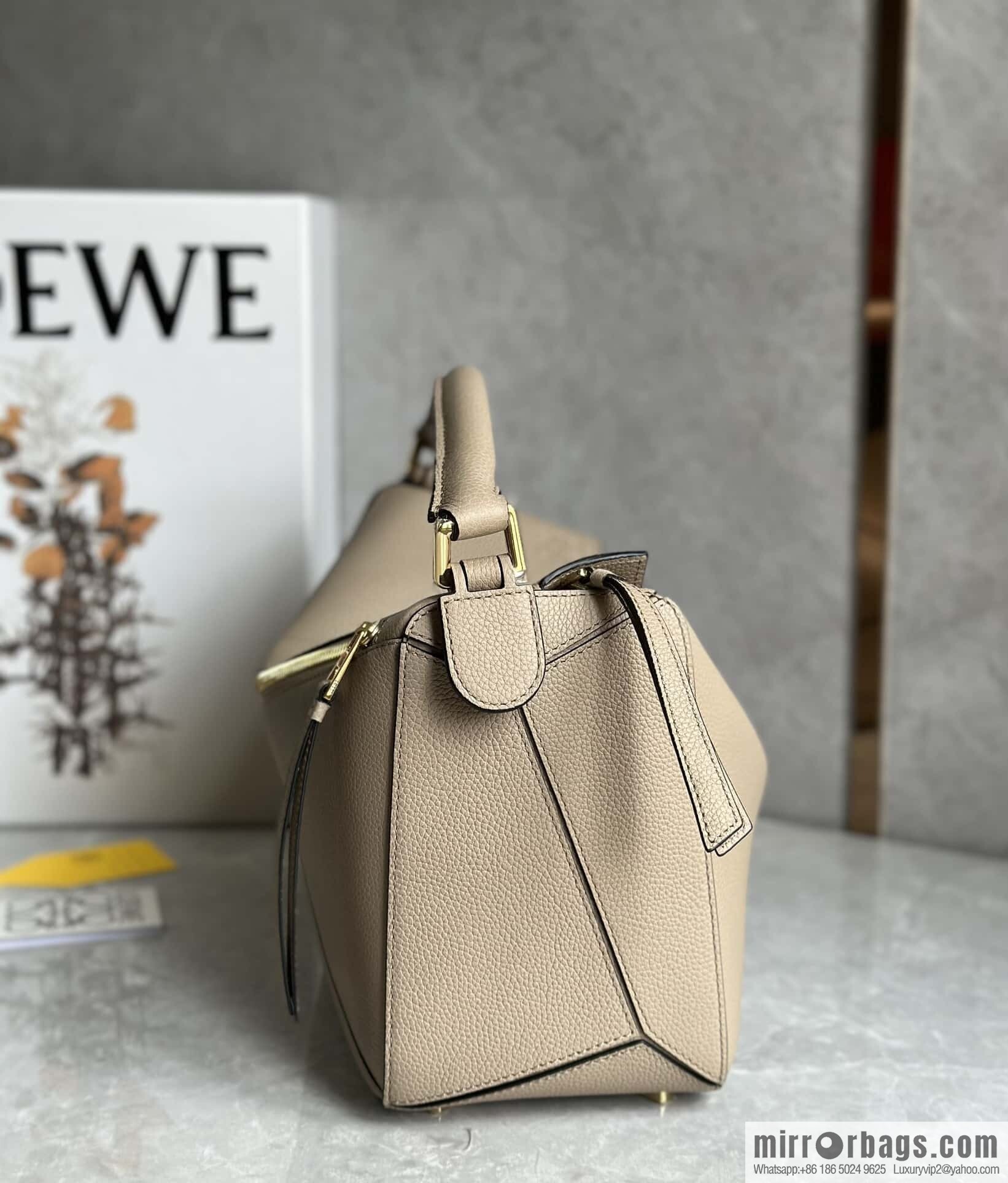 LOEWE Soft Grain Cow Leather Puzzle Handbag Model: A510P49X12 Sand Color