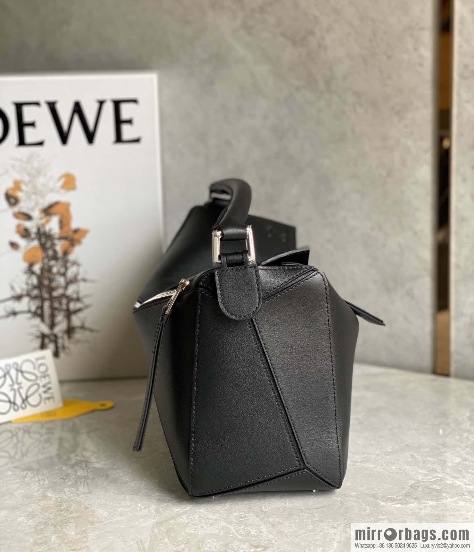LOEWE Soft Grain Cow Leather Puzzle Handbag Model: A510P49X12 Black
