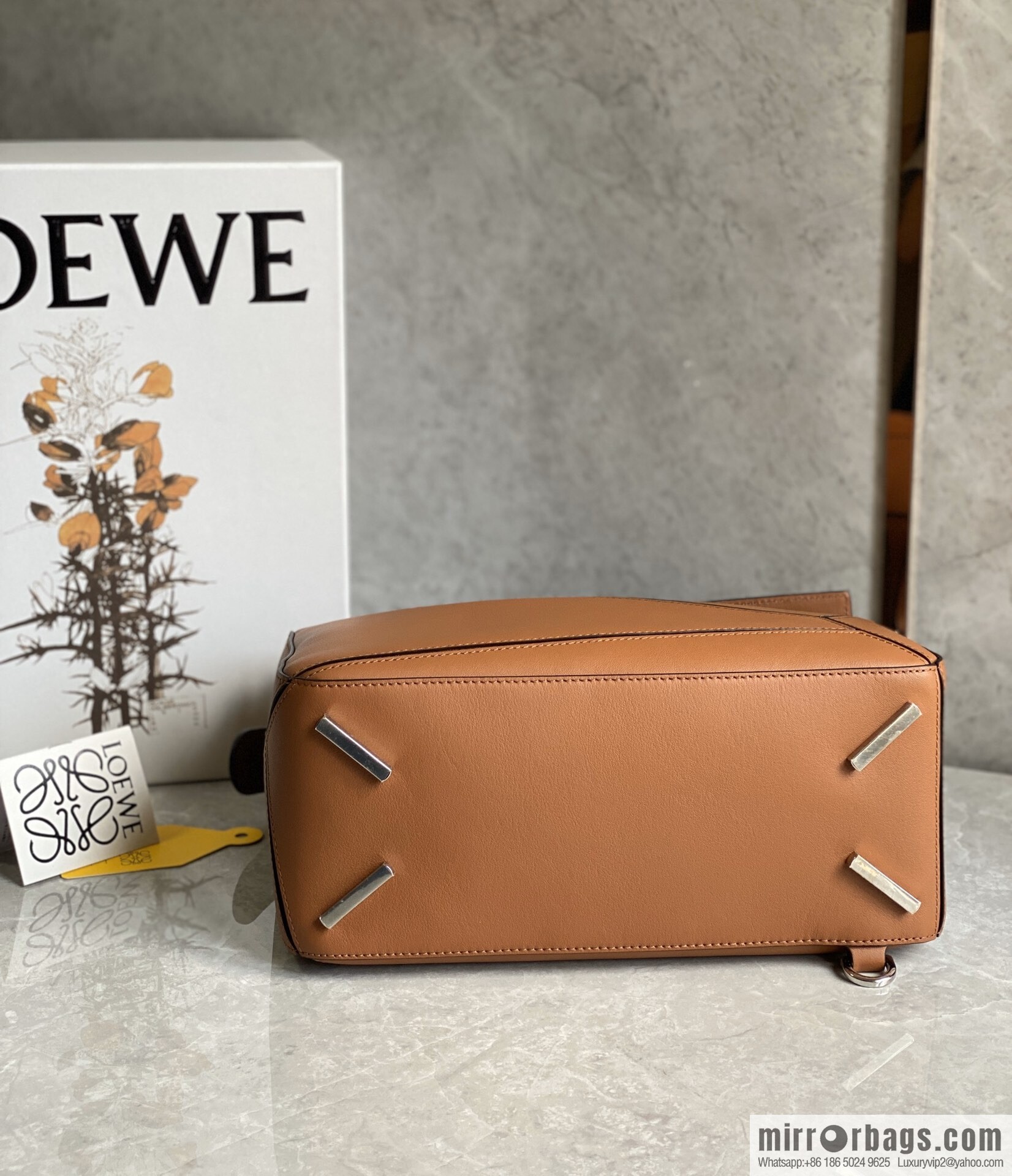 LOEWE Soft Grain Cow Leather Puzzle Handbag Model: A510P49X12 Classic Brown