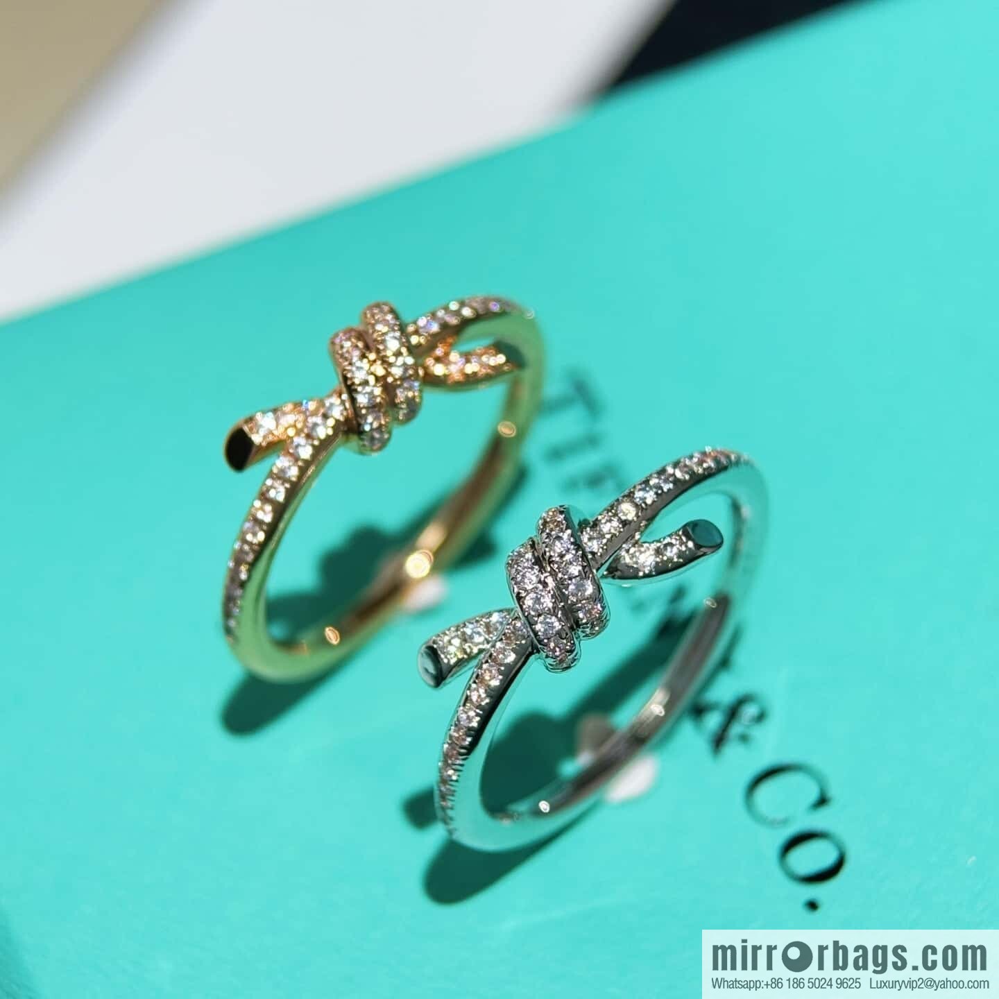❗️New ❗️ TIFFANY & Co. Tiffany Knot Bow Half Full Diamond Ring