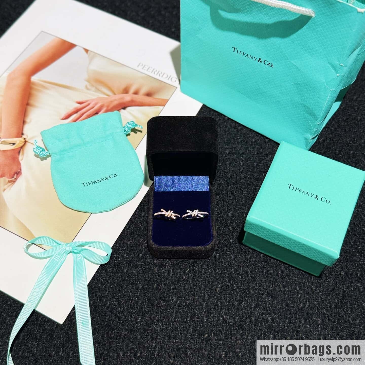 ❗️New ❗️ TIFFANY & Co. Tiffany Knot Bow Half Full Diamond Ring