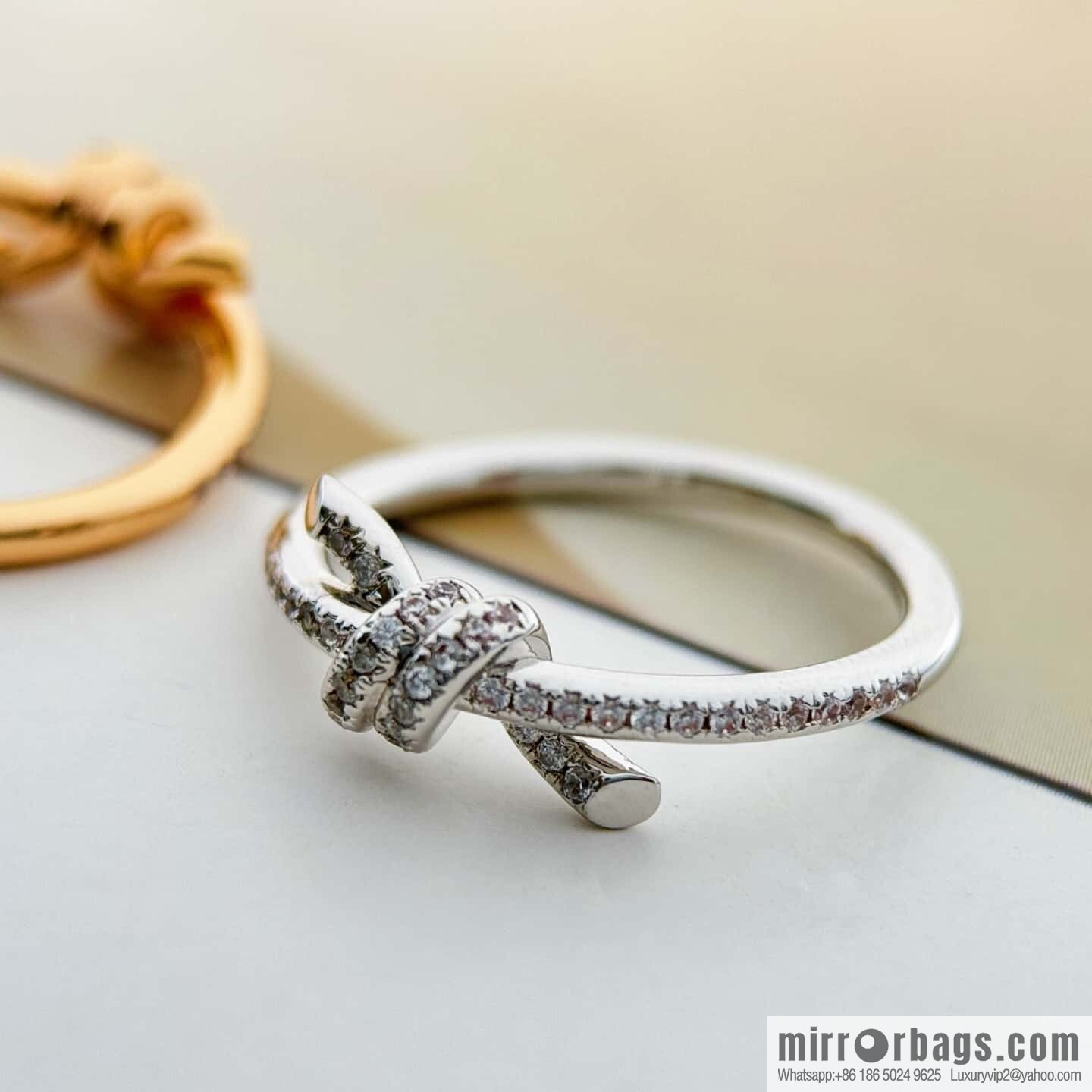 ❗️New ❗️ TIFFANY & Co. Tiffany Knot Bow Half Full Diamond Ring