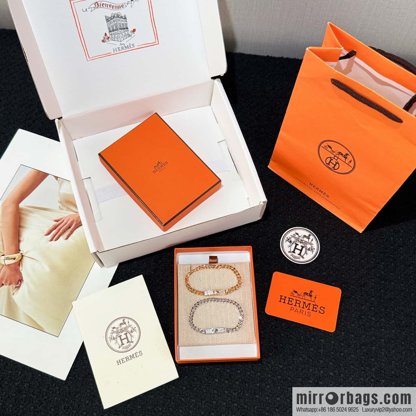 ❗️New ❗️ New ☑️ HERMES Kelly gourmette Cuban chain bracelet