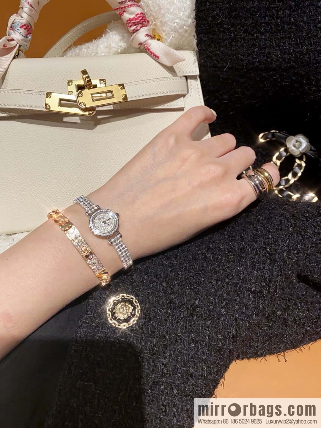 ❗️New ❗️ New ☑️ HERMES Kelly gourmette Cuban chain bracelet