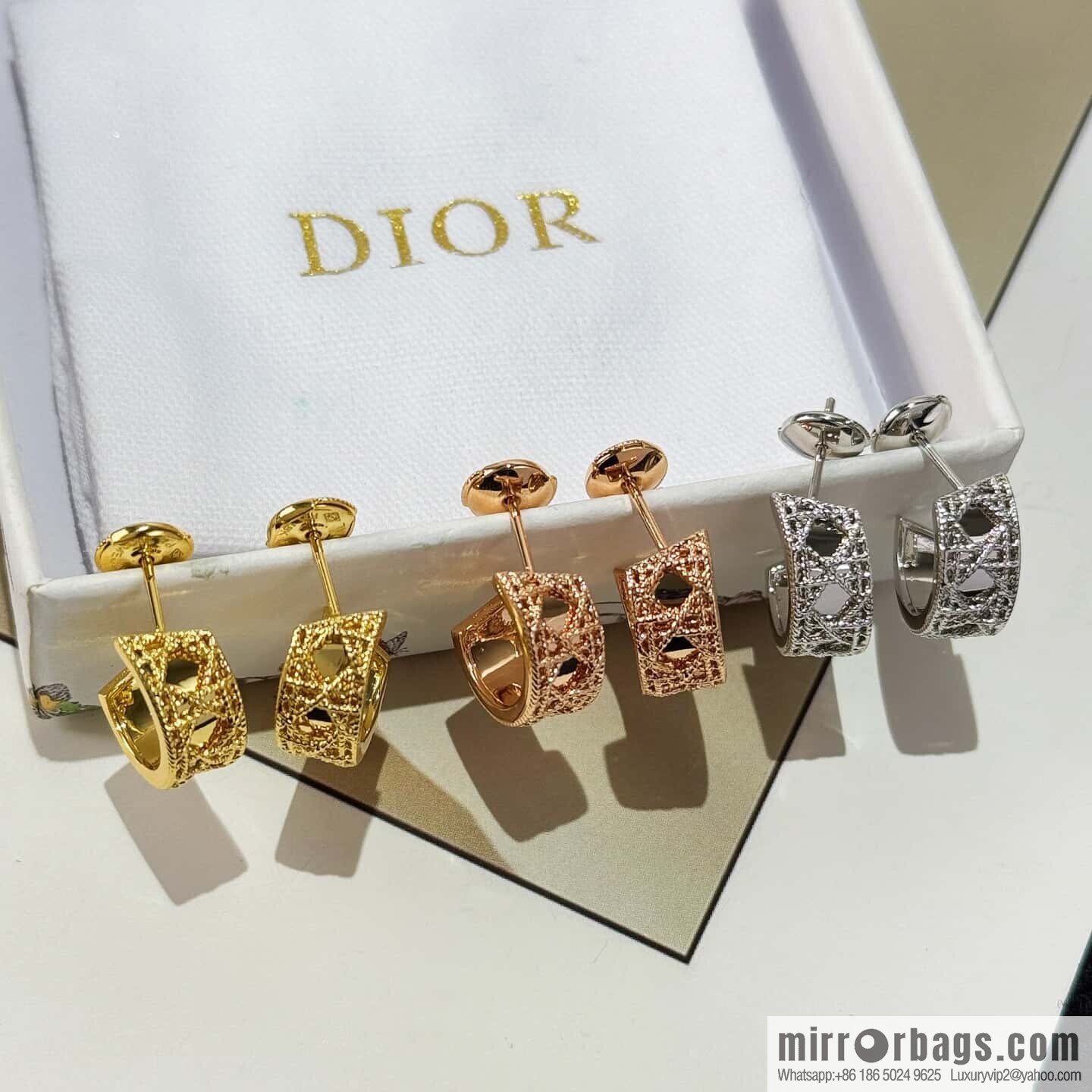 ❗️New ❗️☀️ New ☑️ Dior MY DIOR series, diamond stud earrings ☀️