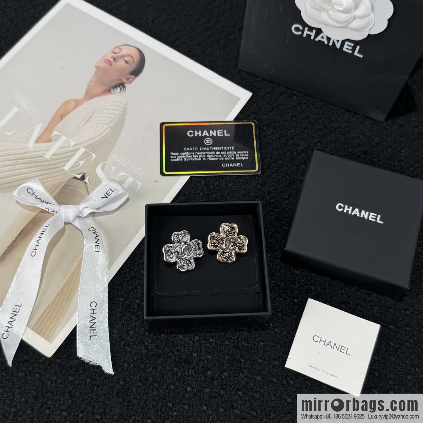 ❗️New ❗️☀️ New ☑️ Chanel Double C Clover 🍀 Brooch ☀️