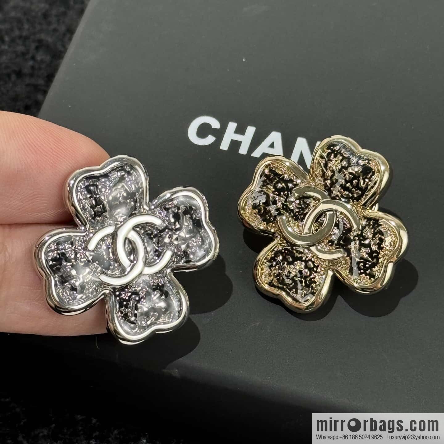 ❗️New ❗️☀️ New ☑️ Chanel Double C Clover 🍀 Brooch ☀️