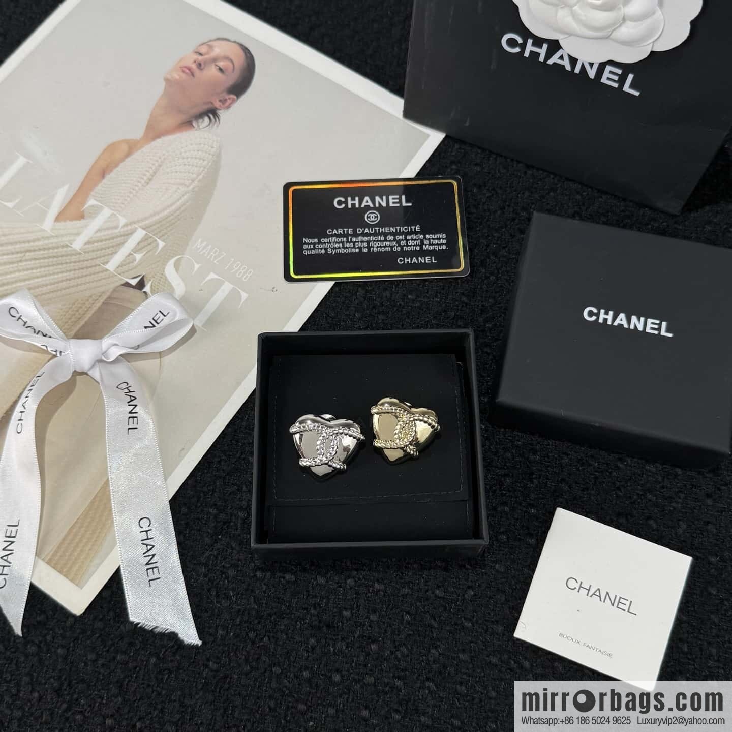 ❗️New ❗️ ☀️ new ☑️ Chanel double c peach heart love ❤️ brooch ☀️