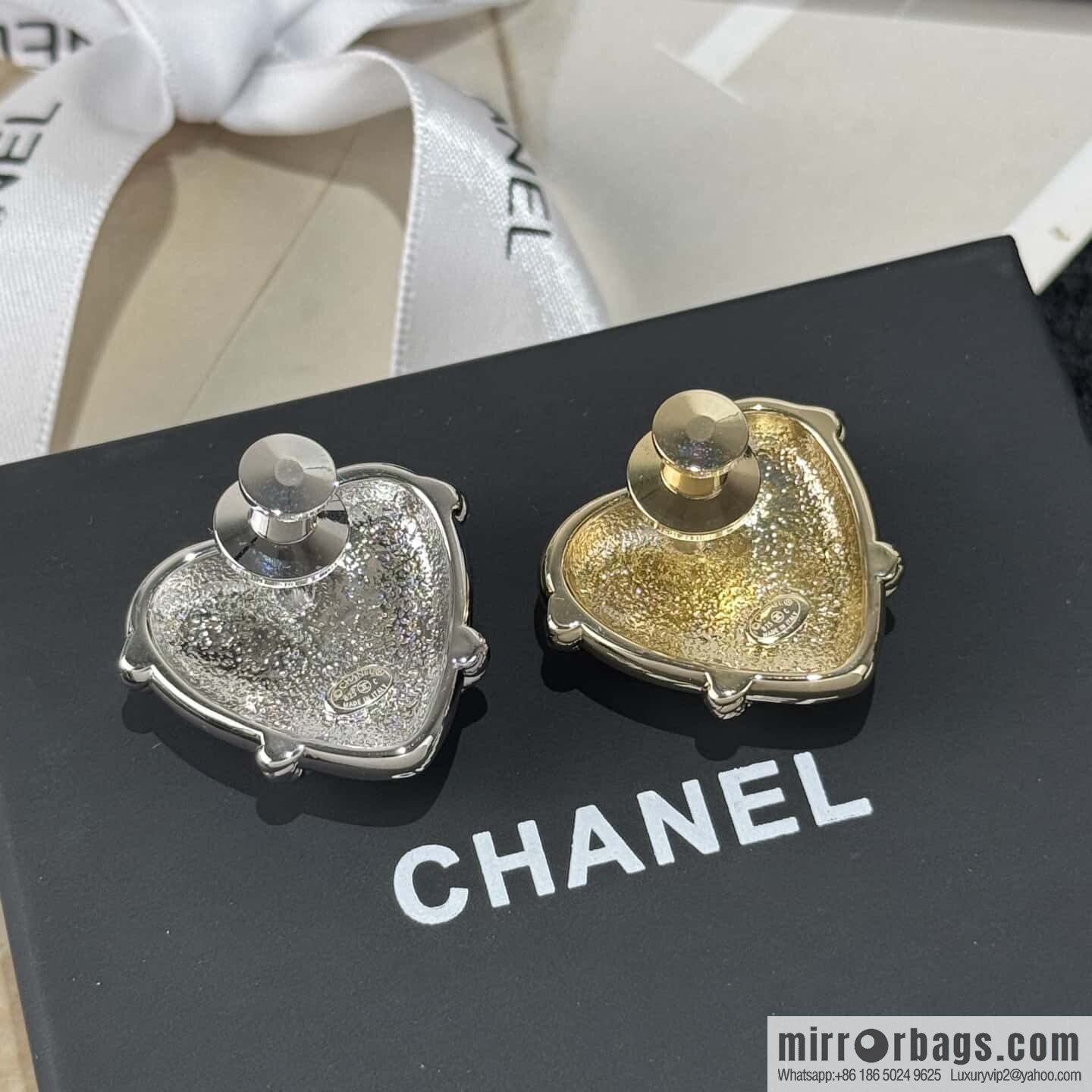 ❗️New ❗️ ☀️ new ☑️ Chanel double c peach heart love ❤️ brooch ☀️