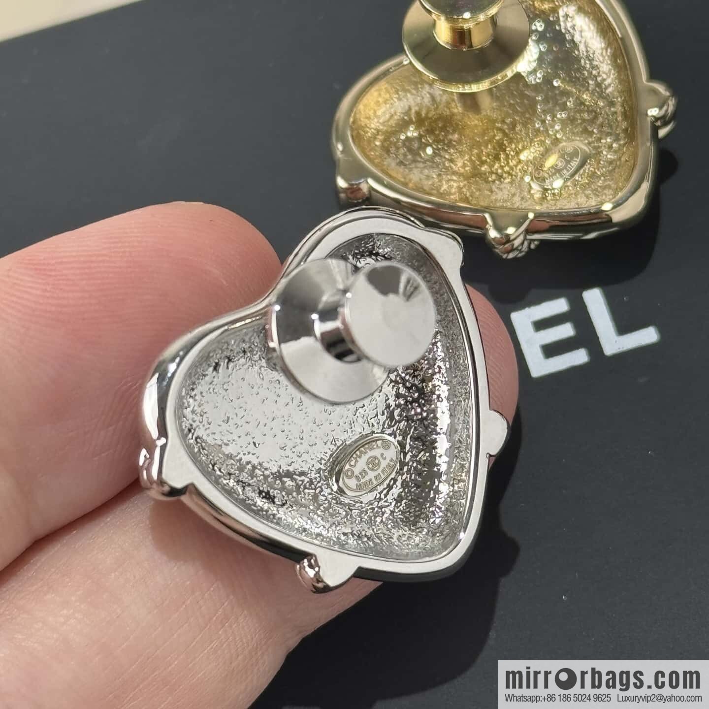 ❗️New ❗️ ☀️ new ☑️ Chanel double c peach heart love ❤️ brooch ☀️