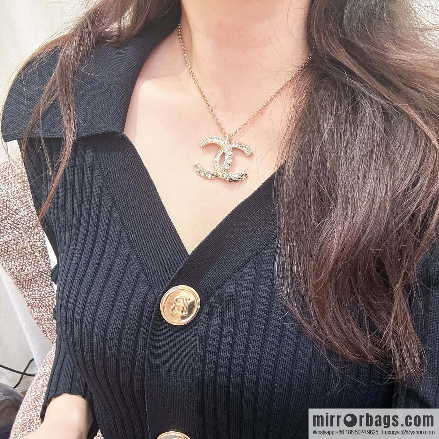 ❗️New ❗️ ☀️ New ☑️ Chanel Double C Full Diamond Necklace ☀️