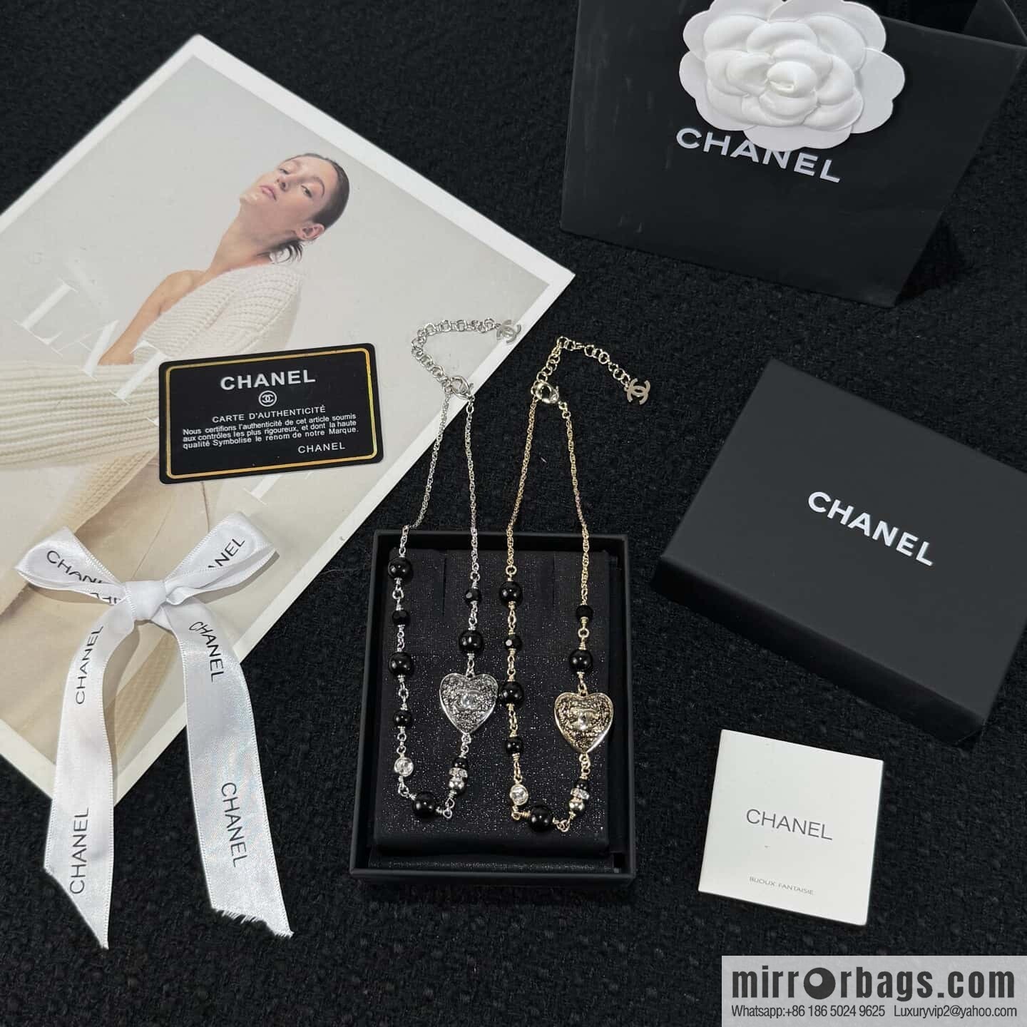 ❗️New ❗️☀️ new ☑️ Chanel double c peach heart love necklace ☀️