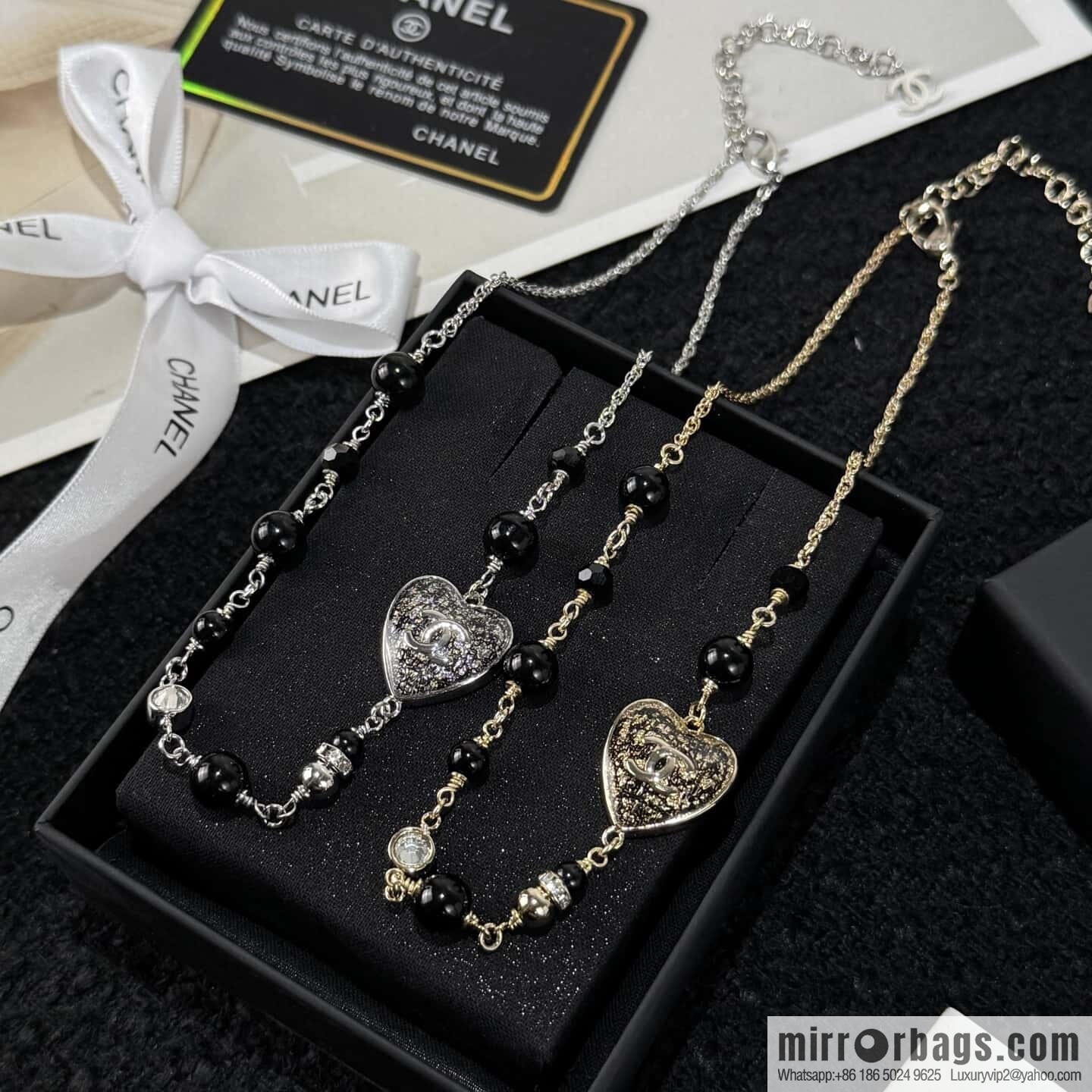 ❗️New ❗️☀️ new ☑️ Chanel double c peach heart love necklace ☀️