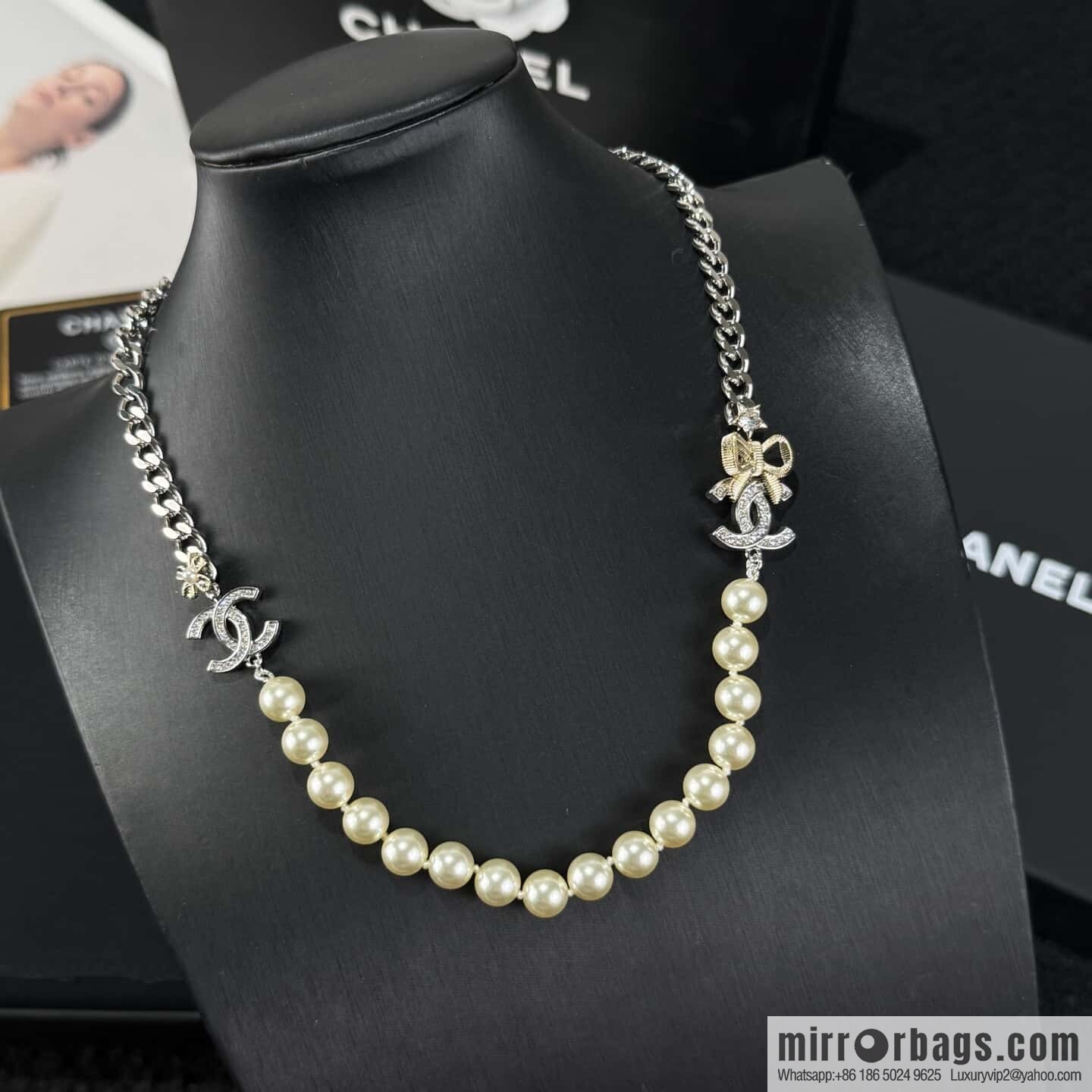 ❗️New ❗️ ☀️ New ☑️ Chanel Double C Pearl Necklace ☀️