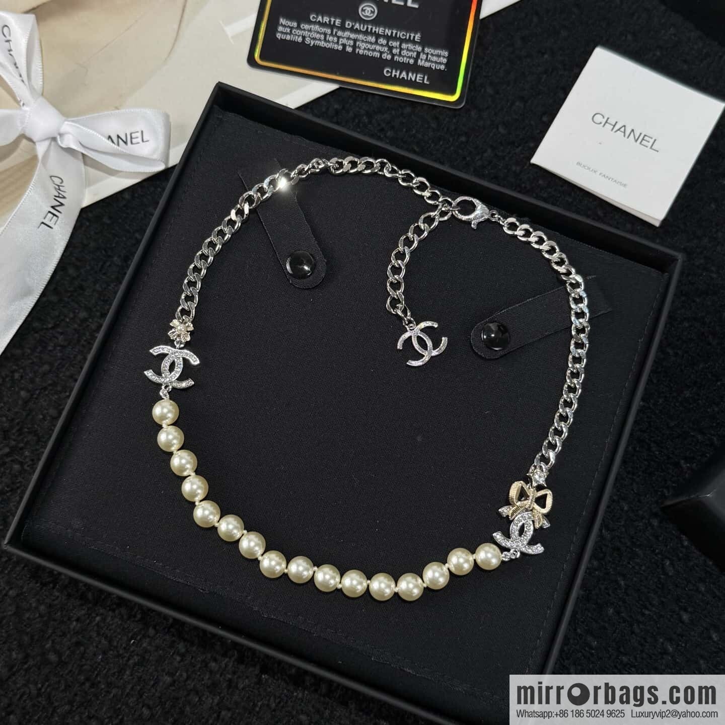 ❗️New ❗️ ☀️ New ☑️ Chanel Double C Pearl Necklace ☀️