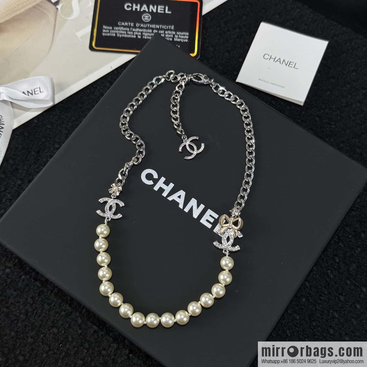 ❗️New ❗️ ☀️ New ☑️ Chanel Double C Pearl Necklace ☀️