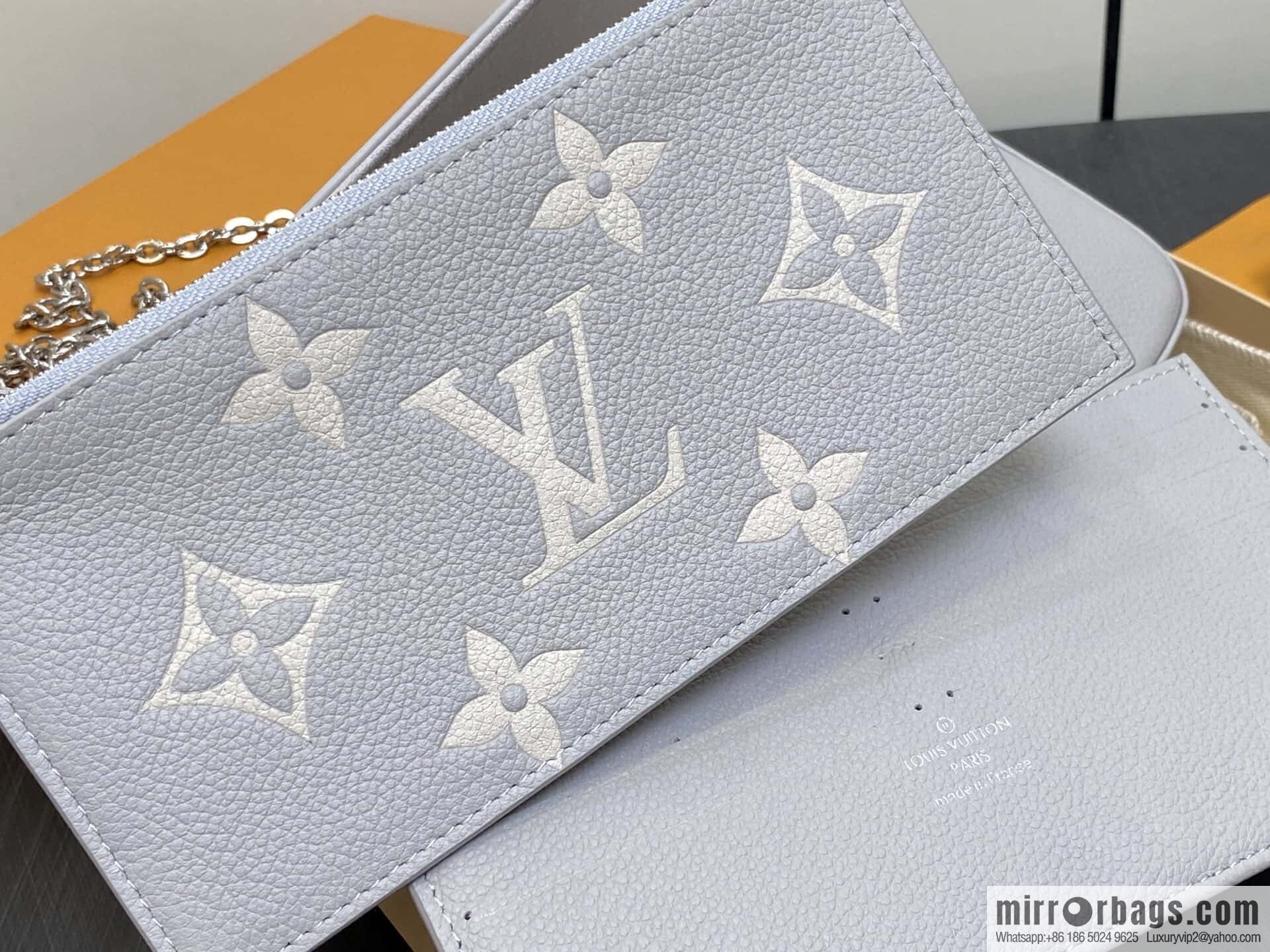 [Original order boutique] M14227 taro purple silk screen print, full leather embossed three-piece Félicie Pochette chain bag