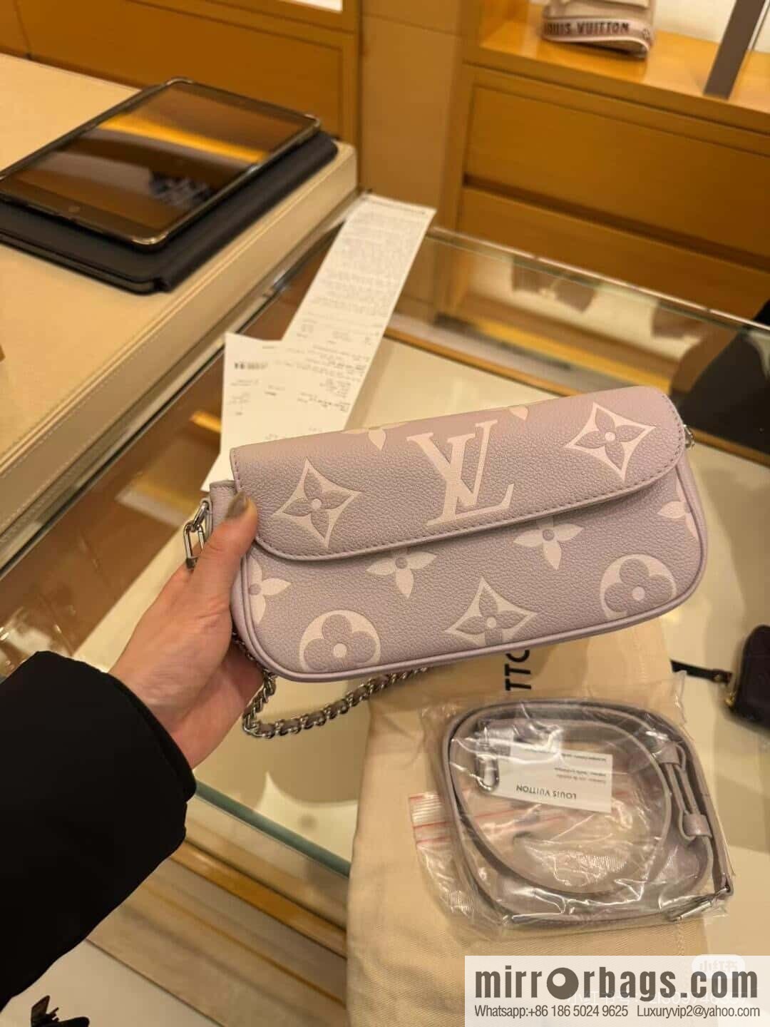 [Original order boutique] M14225 taro purple, full leather chain armpit bag WALLET ON CHAIN IVY handbag