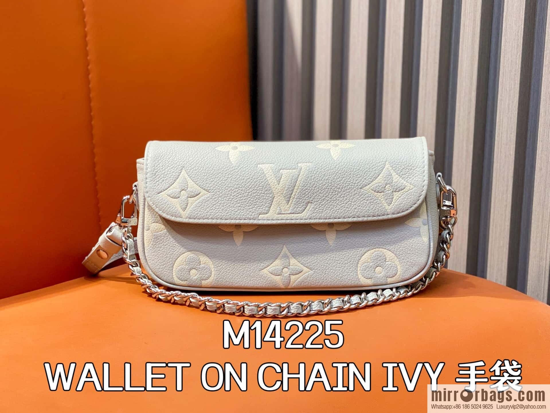 [Original order boutique] M14225 taro purple, full leather chain armpit bag WALLET ON CHAIN IVY handbag