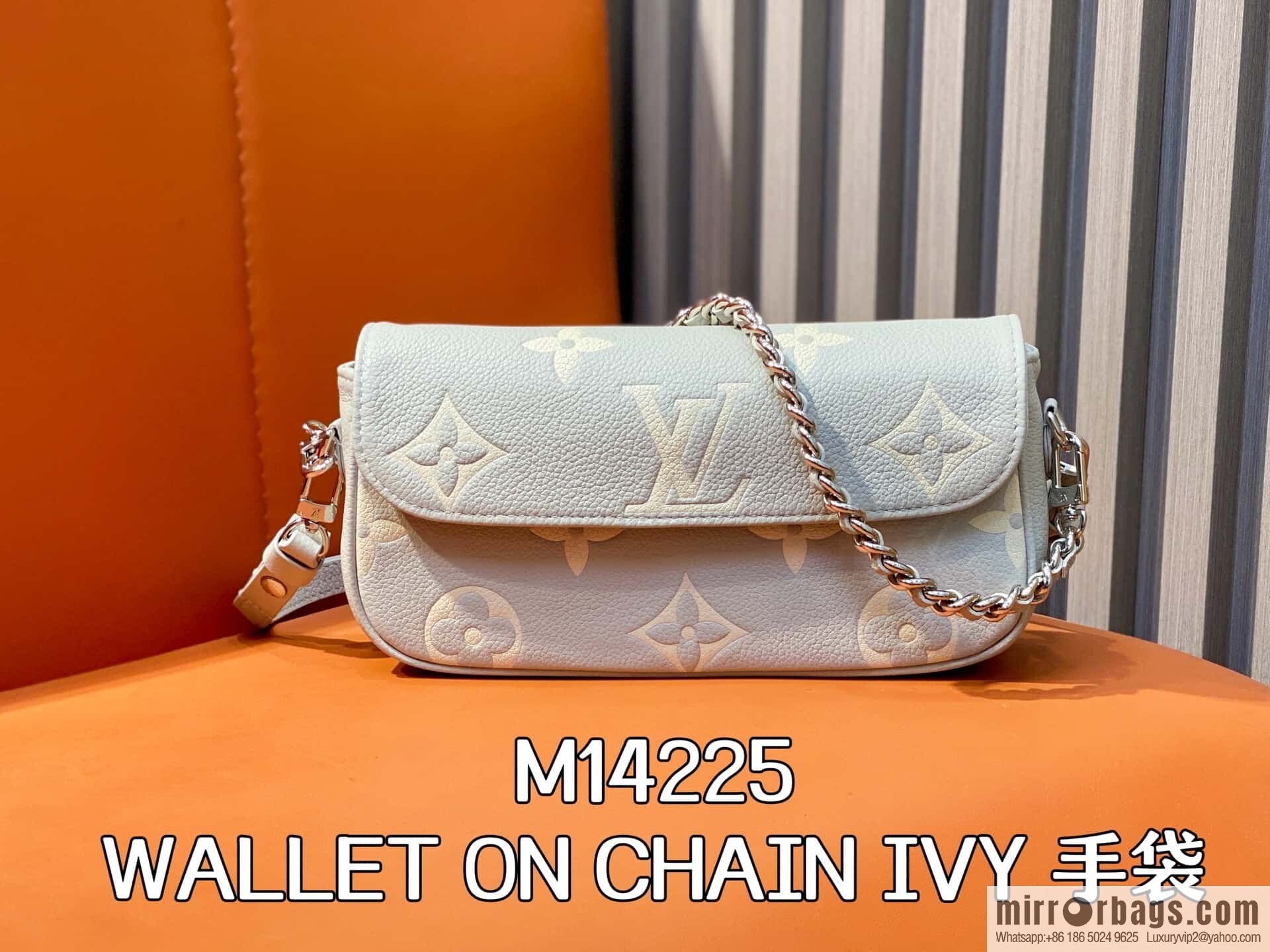 [Original order boutique] M14225 taro purple, full leather chain armpit bag WALLET ON CHAIN IVY handbag