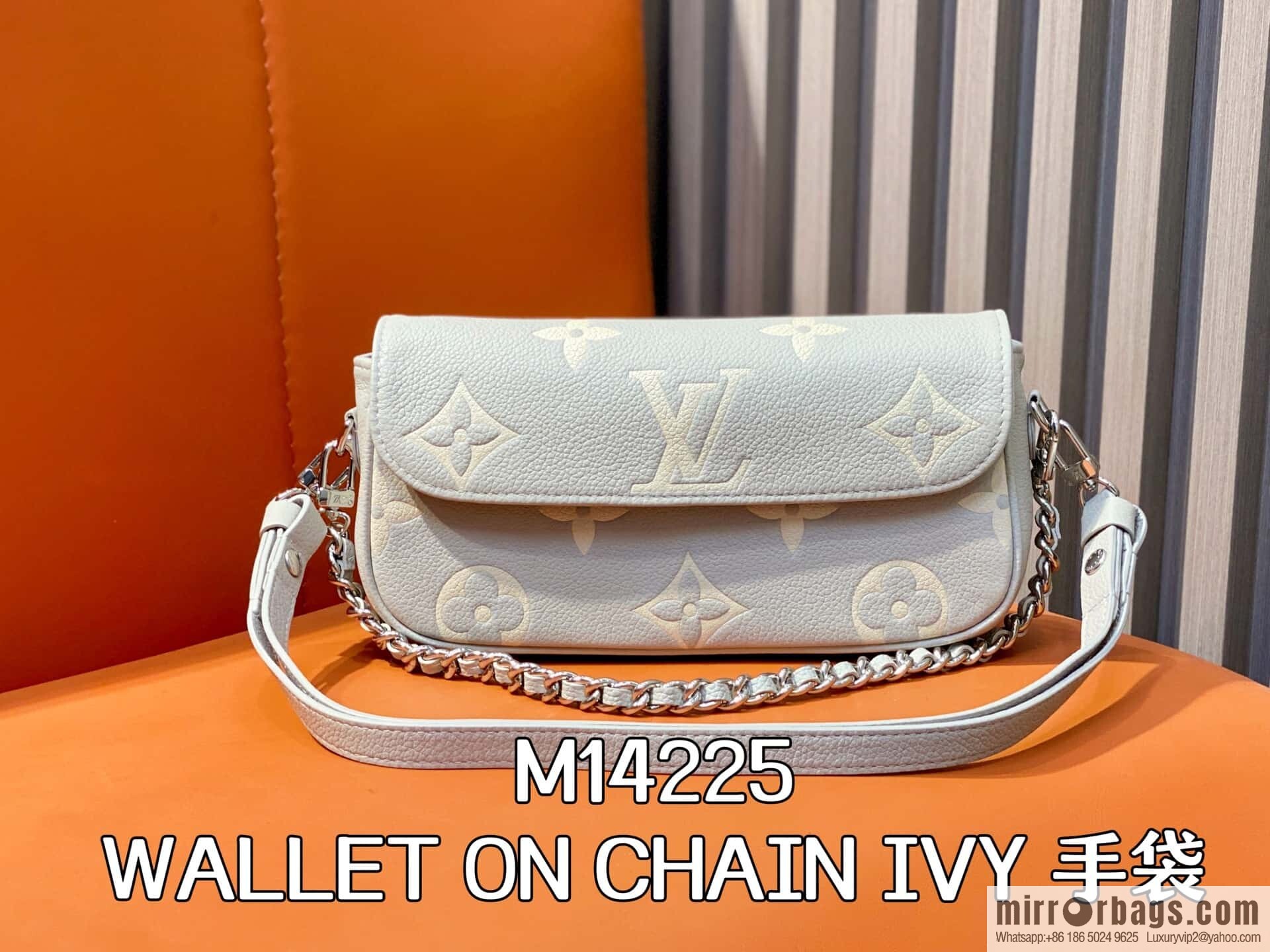 [Original order boutique] M14225 taro purple, full leather chain armpit bag WALLET ON CHAIN IVY handbag