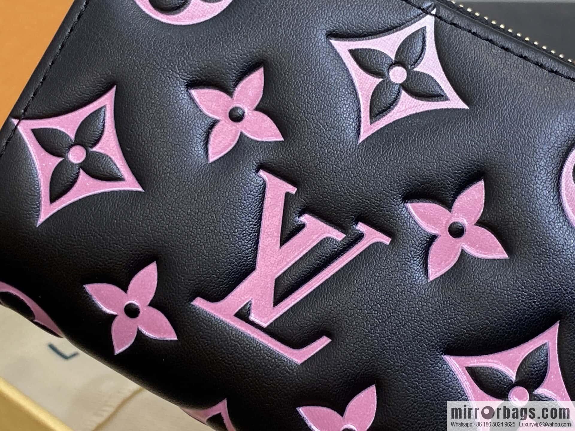 [Original order boutique] M12378 black silk screen print, full leather single zipper short wallet Zippy zipper wallet