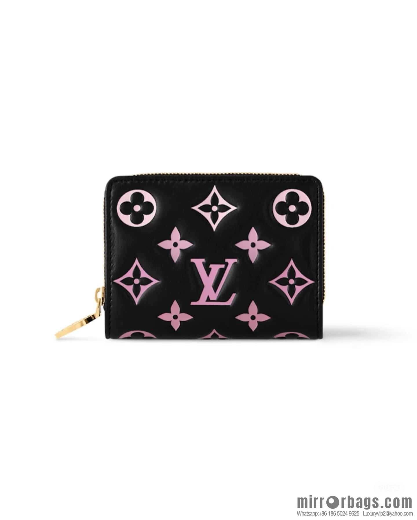 [Boutique‑grade] M12378 black silk screen print, full leather single zipper short wallet Zippy zipper wallet