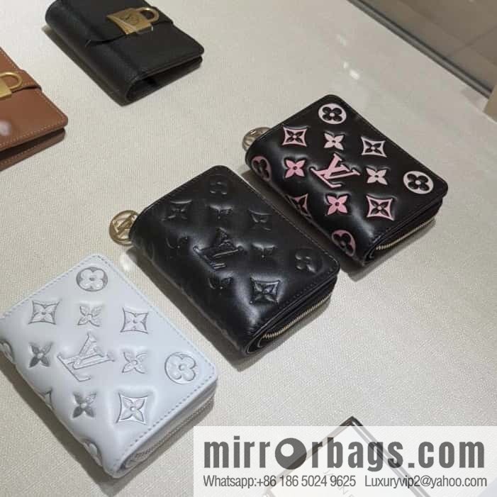 [Boutique‑grade] M12378 black silk screen print, full leather single zipper short wallet Zippy zipper wallet