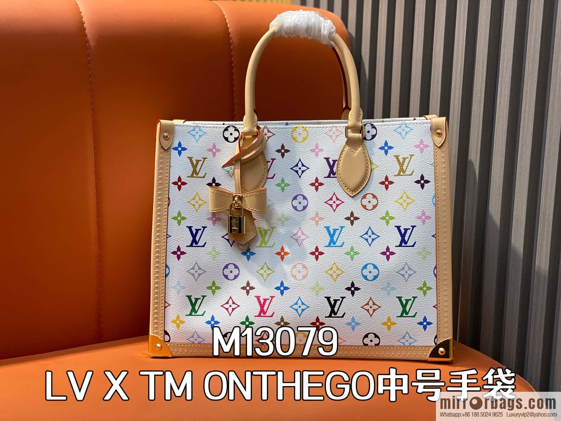 [Boutique‑grade] M13079 white color, square bag LV X TM ONTHEGO medium handbag