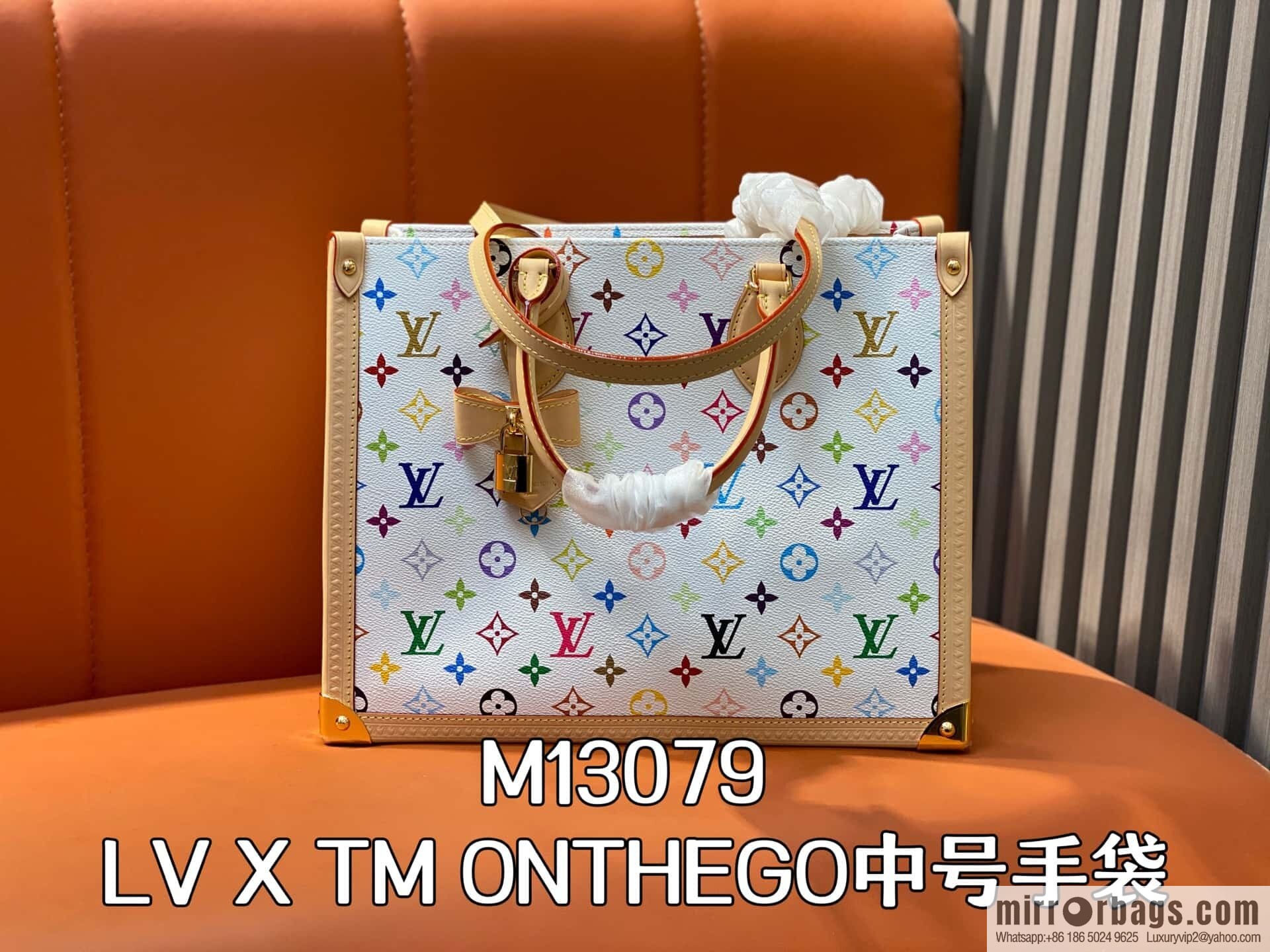 [Boutique‑grade] M13079 white color, square bag LV X TM ONTHEGO medium handbag