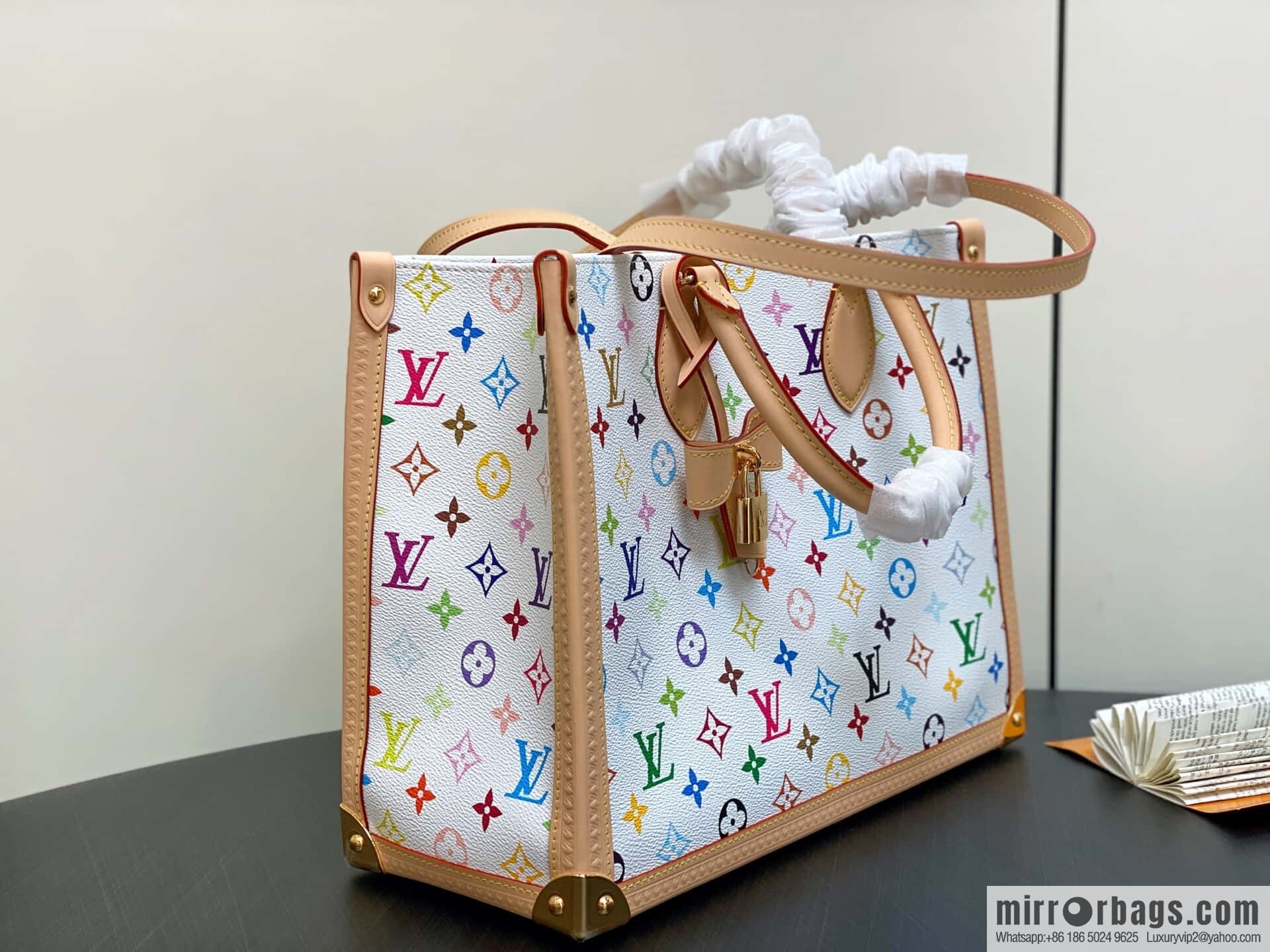 [Boutique‑grade] M13079 white color, square bag LV X TM ONTHEGO medium handbag