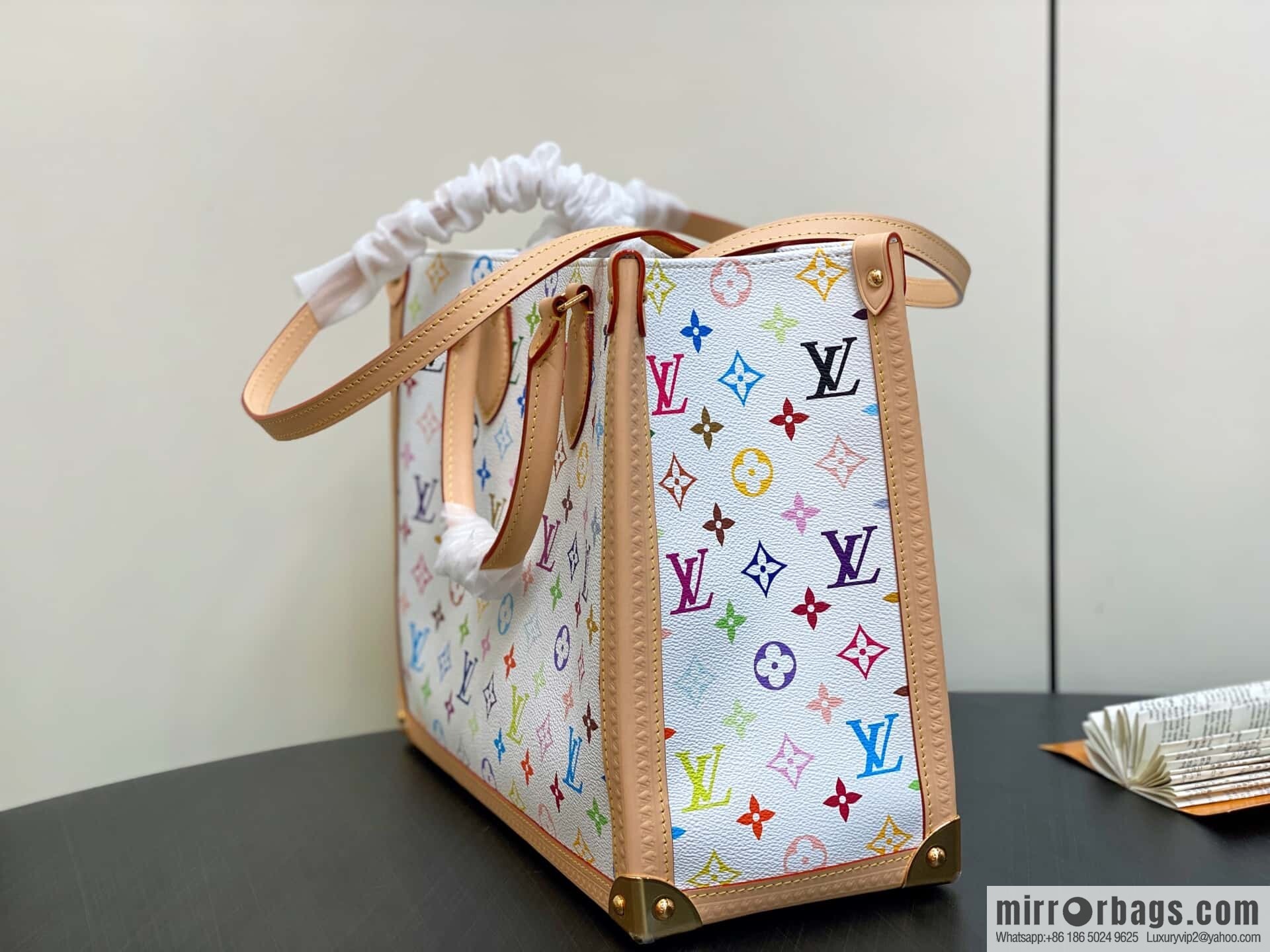 [Boutique‑grade] M13079 white color, square bag LV X TM ONTHEGO medium handbag