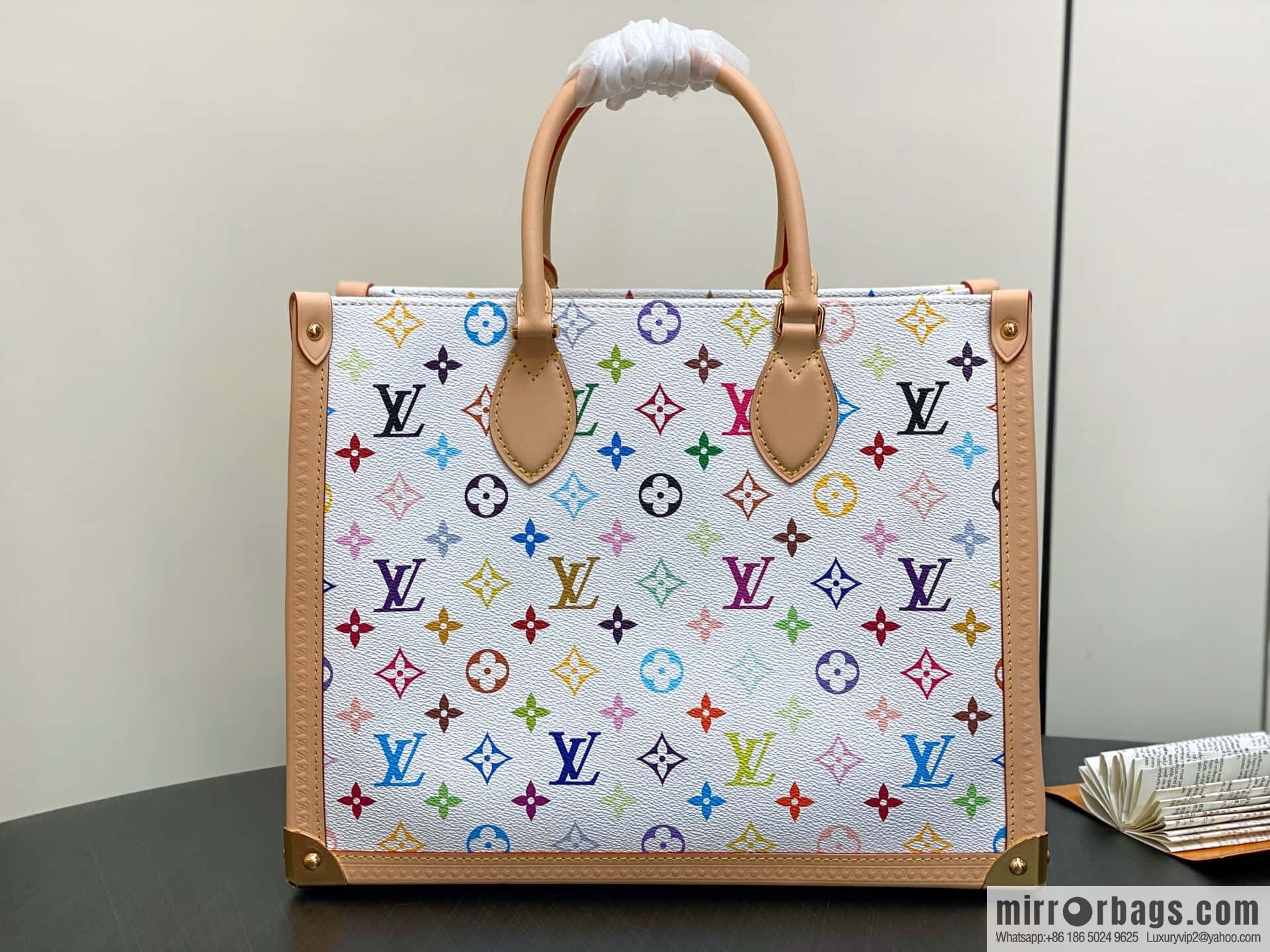 [Boutique‑grade] M13079 white color, square bag LV X TM ONTHEGO medium handbag
