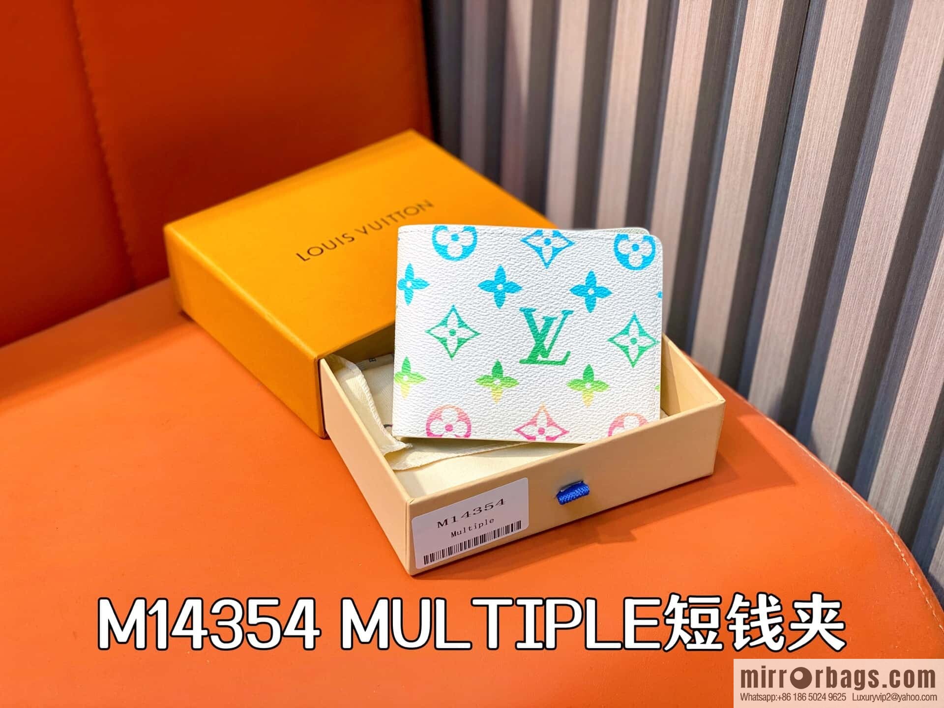 [Boutique‑grade] M14354 white gradual change short wallet suit clip MULTIPLE short wallet