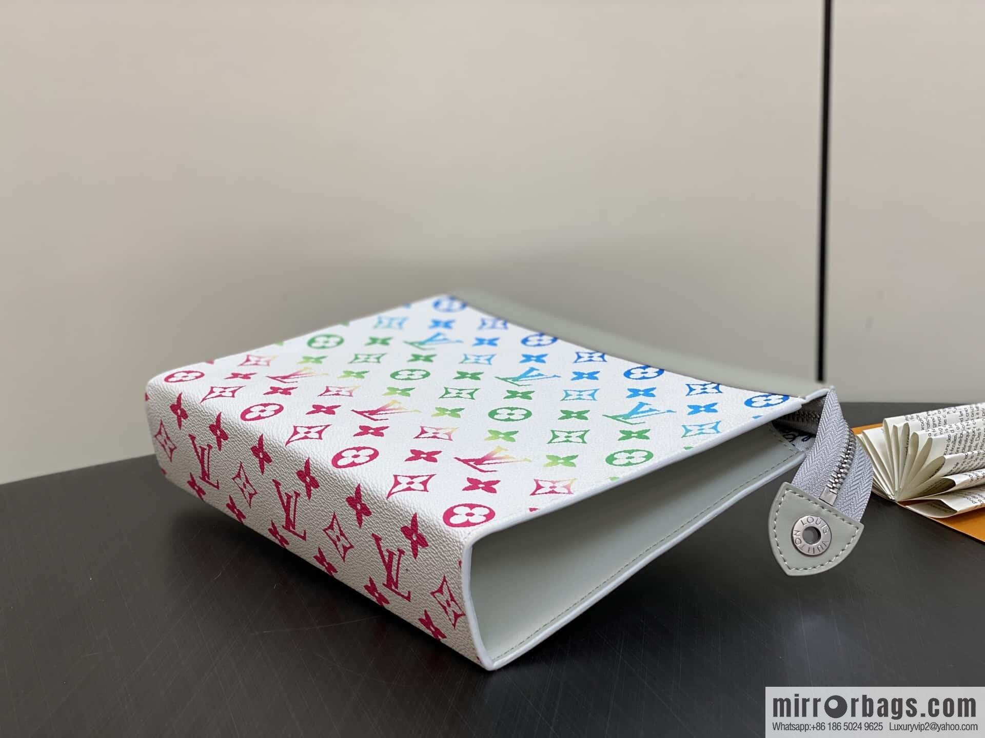 [Original order boutique] M13907 white gradual change handbag clutch bag POCHETTE VOYAGE medium handbag